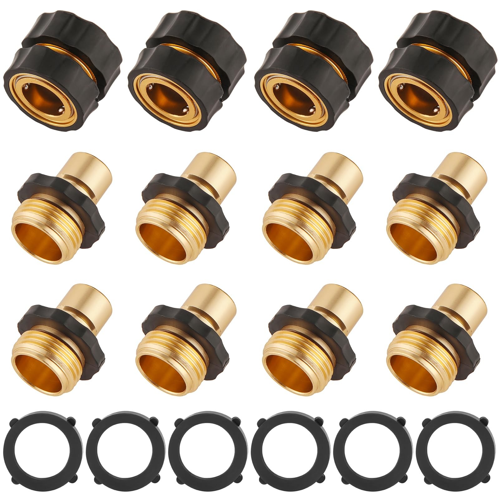 BILAL 12 Piece Quick Connect Hose Fittings for Garden 3/4 inch, 12 pcs Set