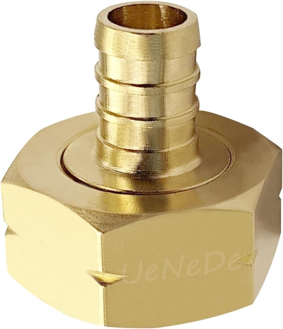 2PCS Brass 1/2″ PEX Barb to 3/4″ GHT Female Garden Hose End Connector