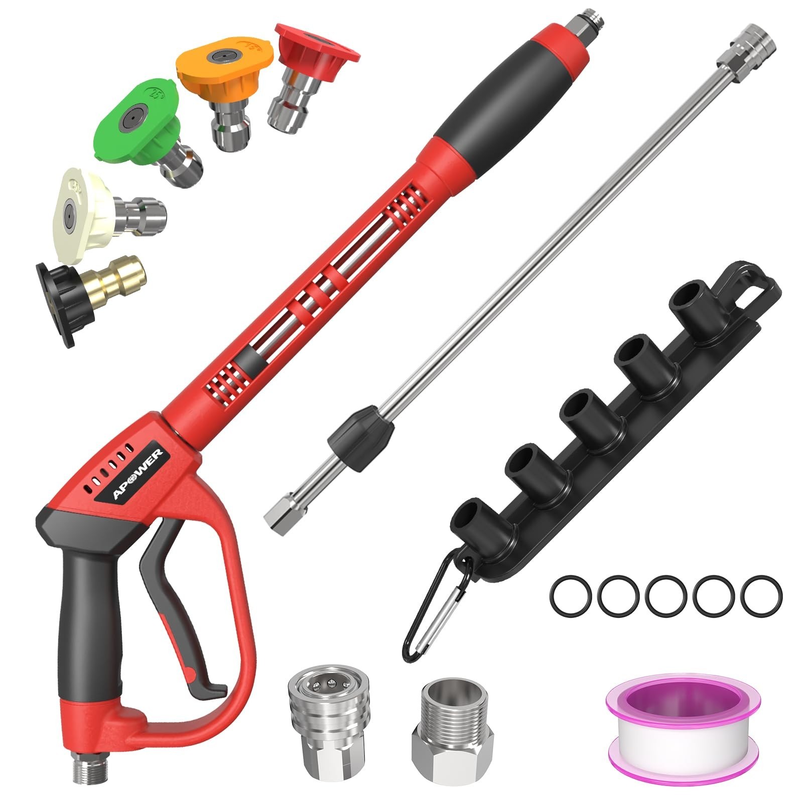 Pressure Washer Gun, with Replacement Wand Extension, 40 Inch Power Washer Lo…