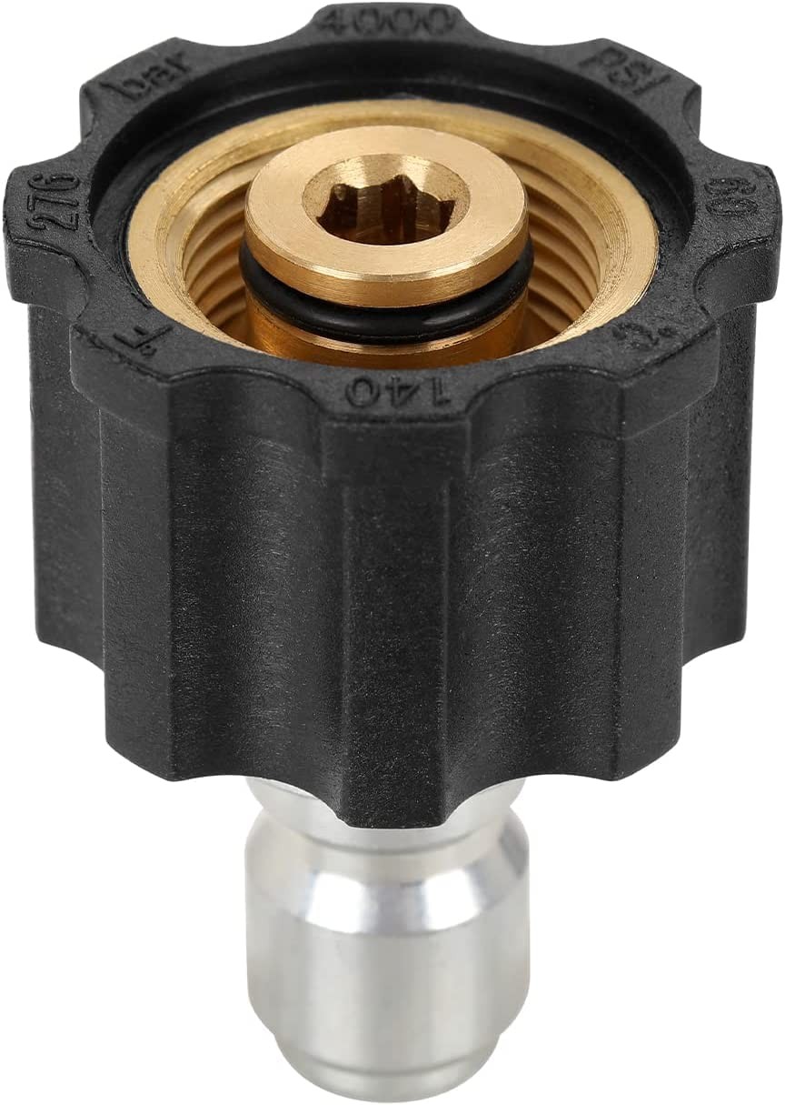 Yamatic Pressure Washer Adapter, M22 M22-14mm Female to 3/8” Plug, Golden