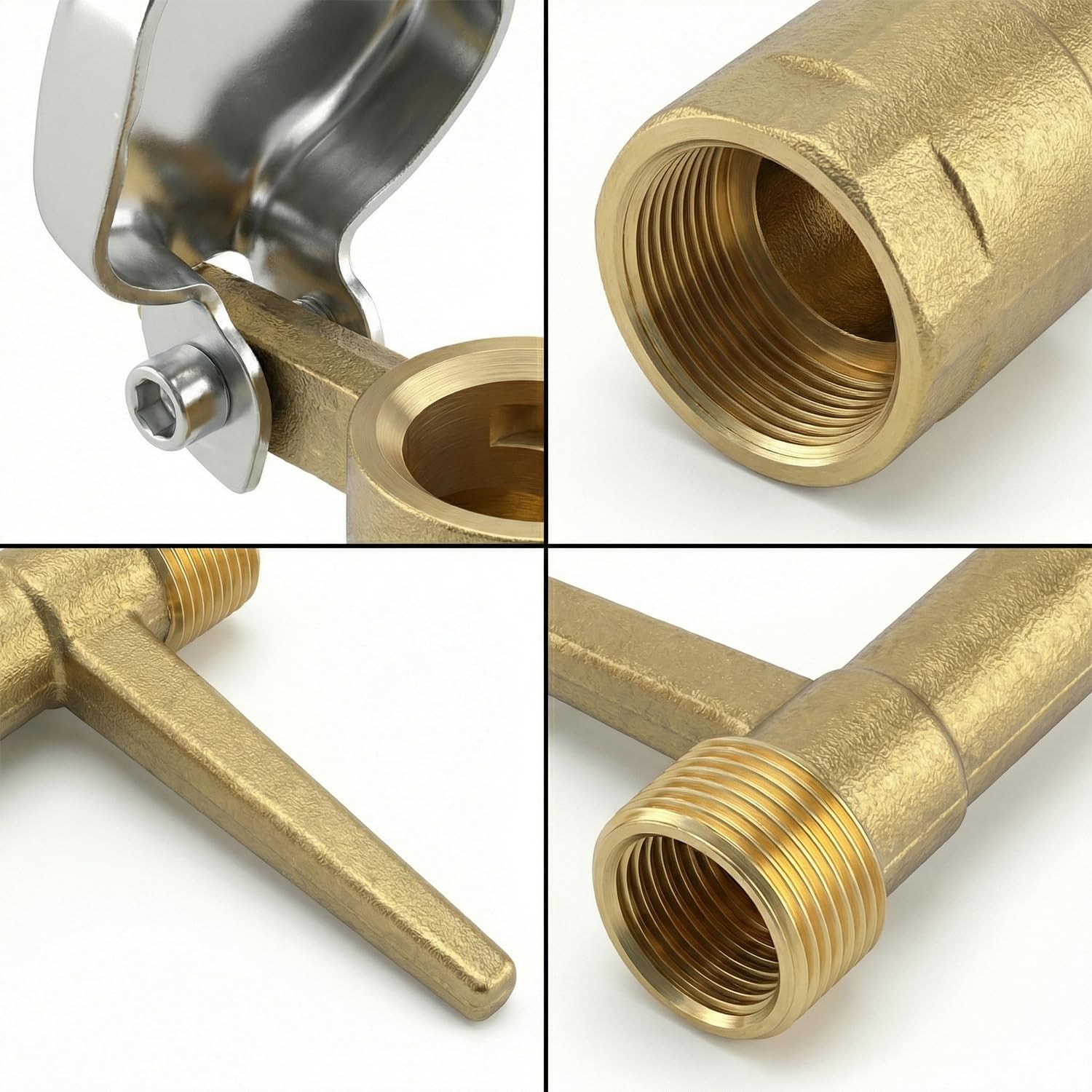 QWORK 2 Set 3/4-Inch Brass Quick Coupler Valves, Irrigation Tool 3/4 inch