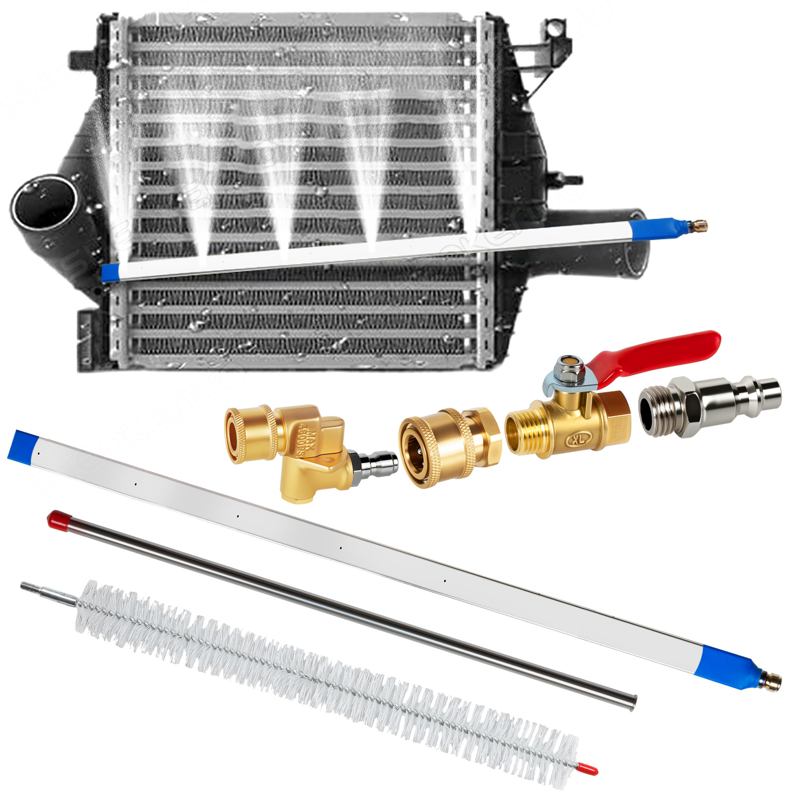 39.5″ Pro Radiator Cleaning Wand Kit Radiator Cleaner Tool with 5 Spray Nozzles