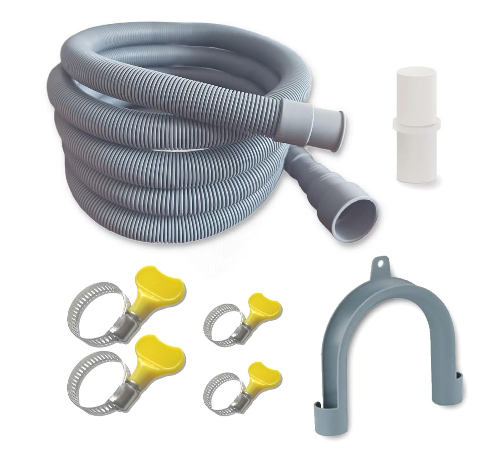 DLHMBOQ 10ft Washing Machine Drain Hose Extension Kit – 10Feet, Gray