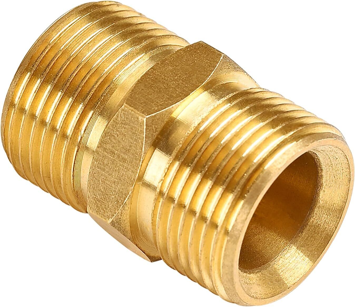 YAMATIC Pressure Washer Hose Coupler, M22-14mm 14mm male X male, Golden