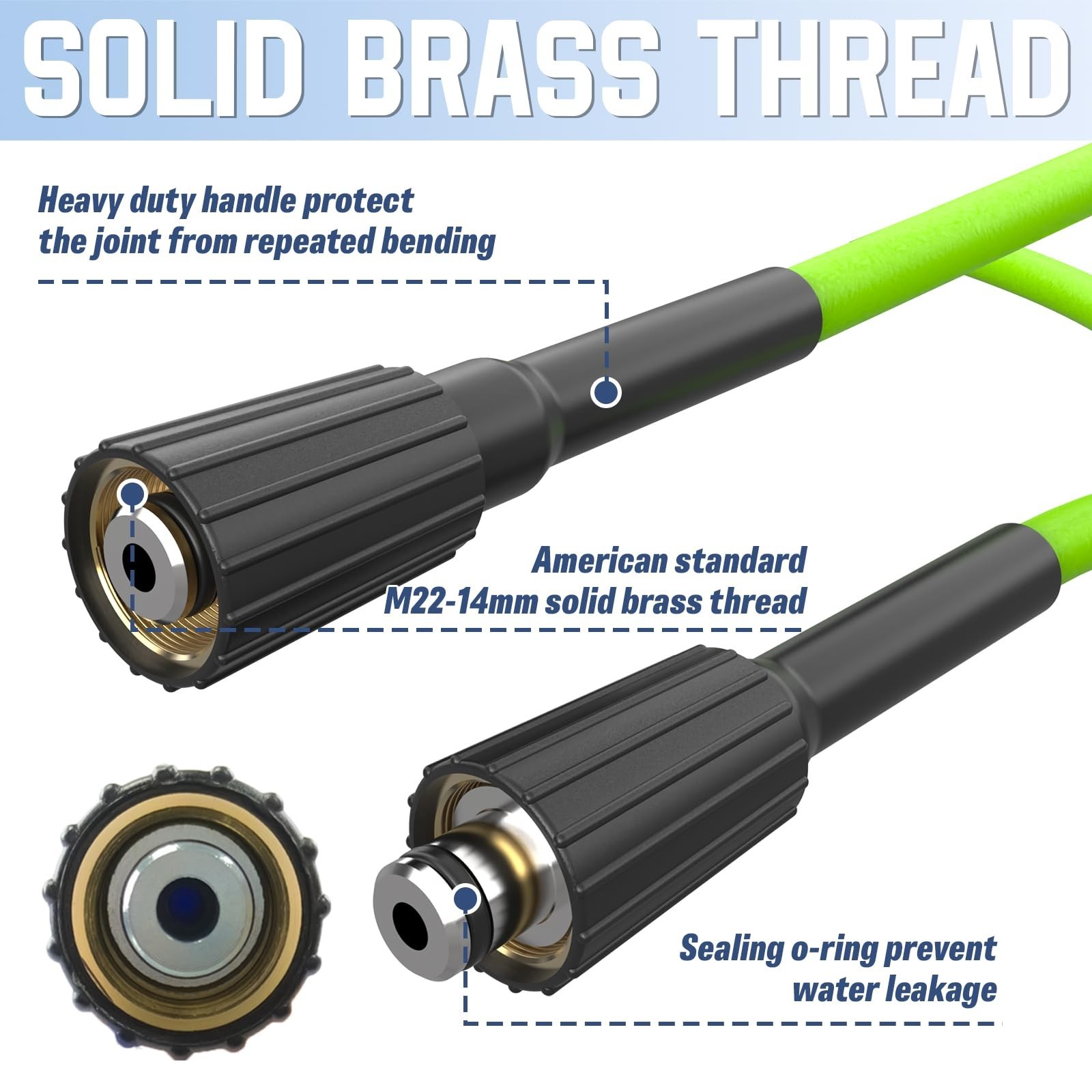 Kink Resistant Pressure Washer Hose 25 FT x 1/4″, Super Flexible Power Washer…