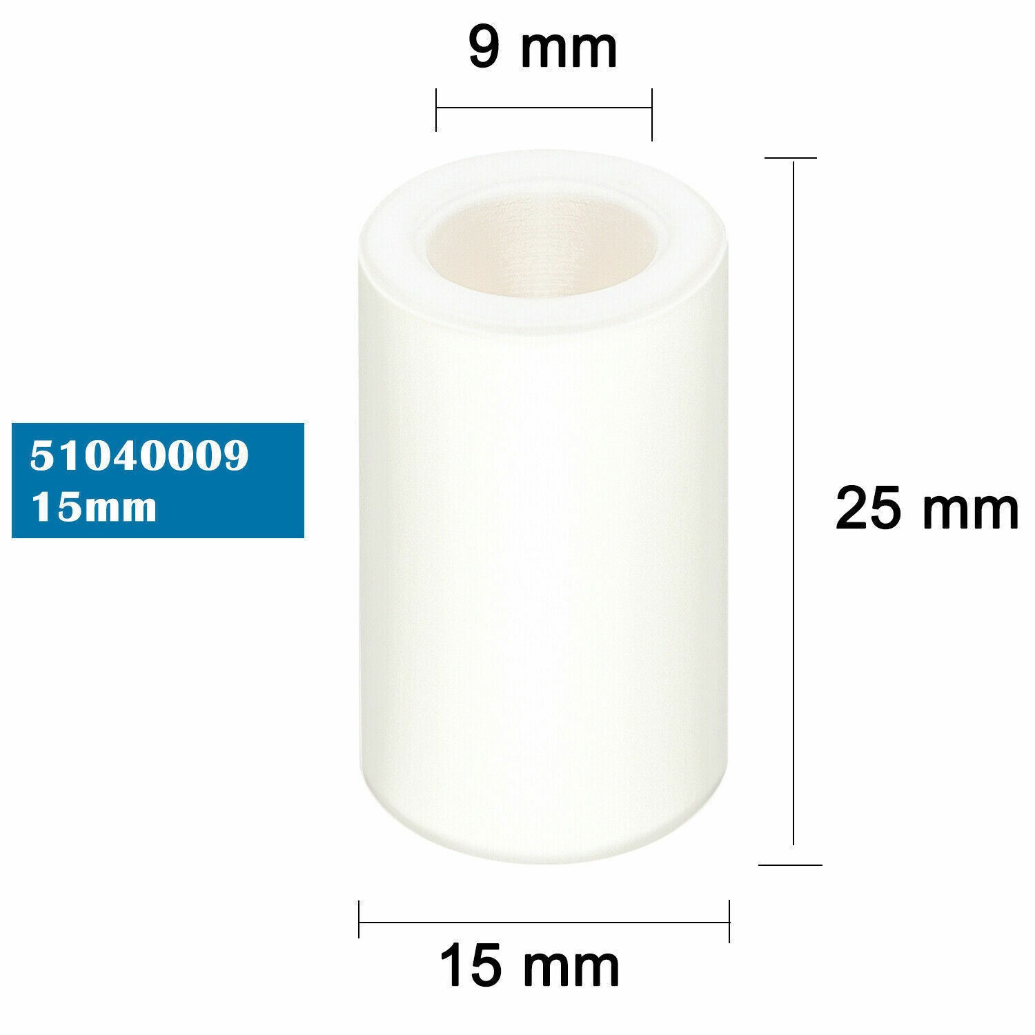 15mm General Pump Piston Ceramic 51040009 for TP Pumps TP2520 TP2526 (15x25x9mm)