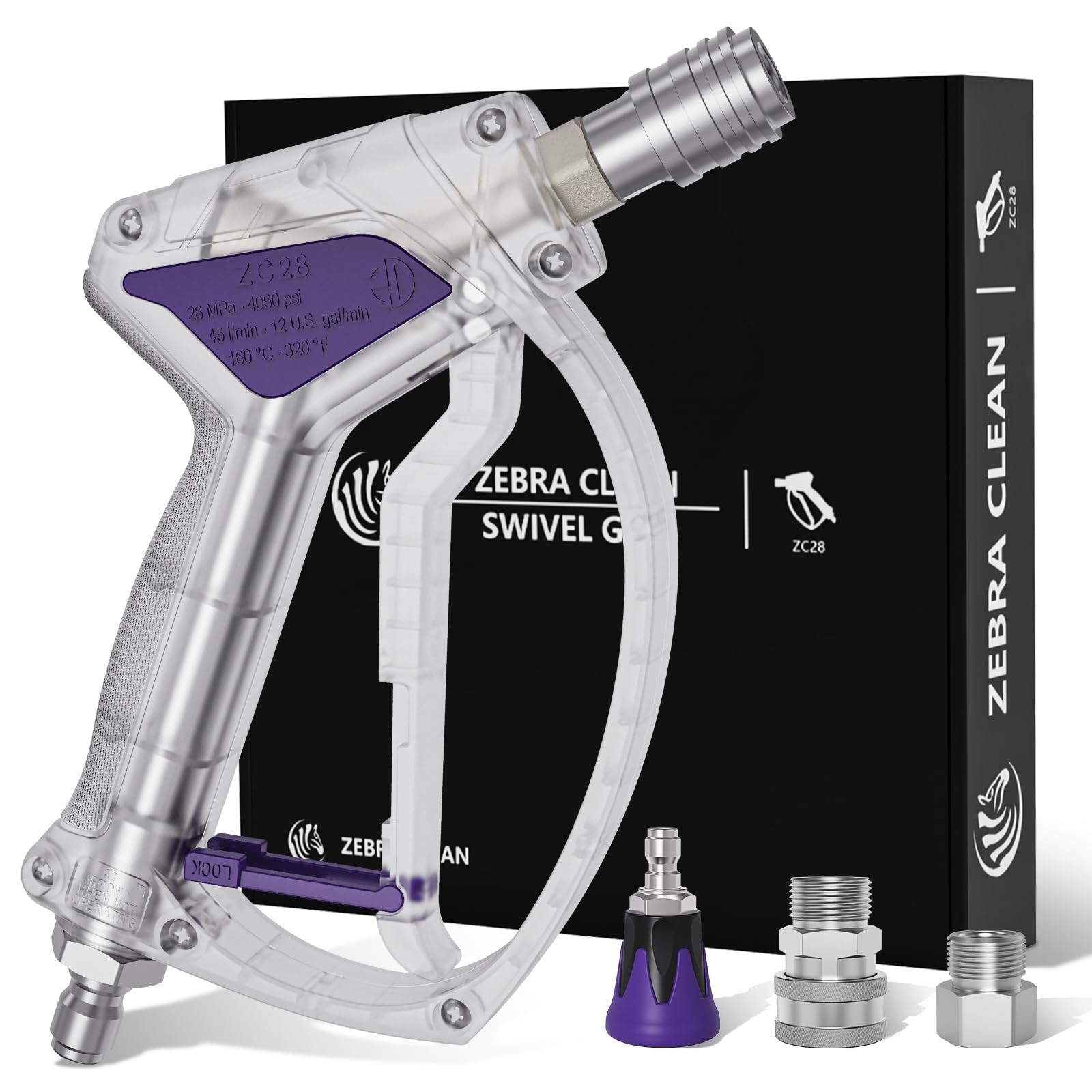 Short Pressure Washer Gun, Swivel Power Washer Gun 4060 PSI, Stubby Pressure …