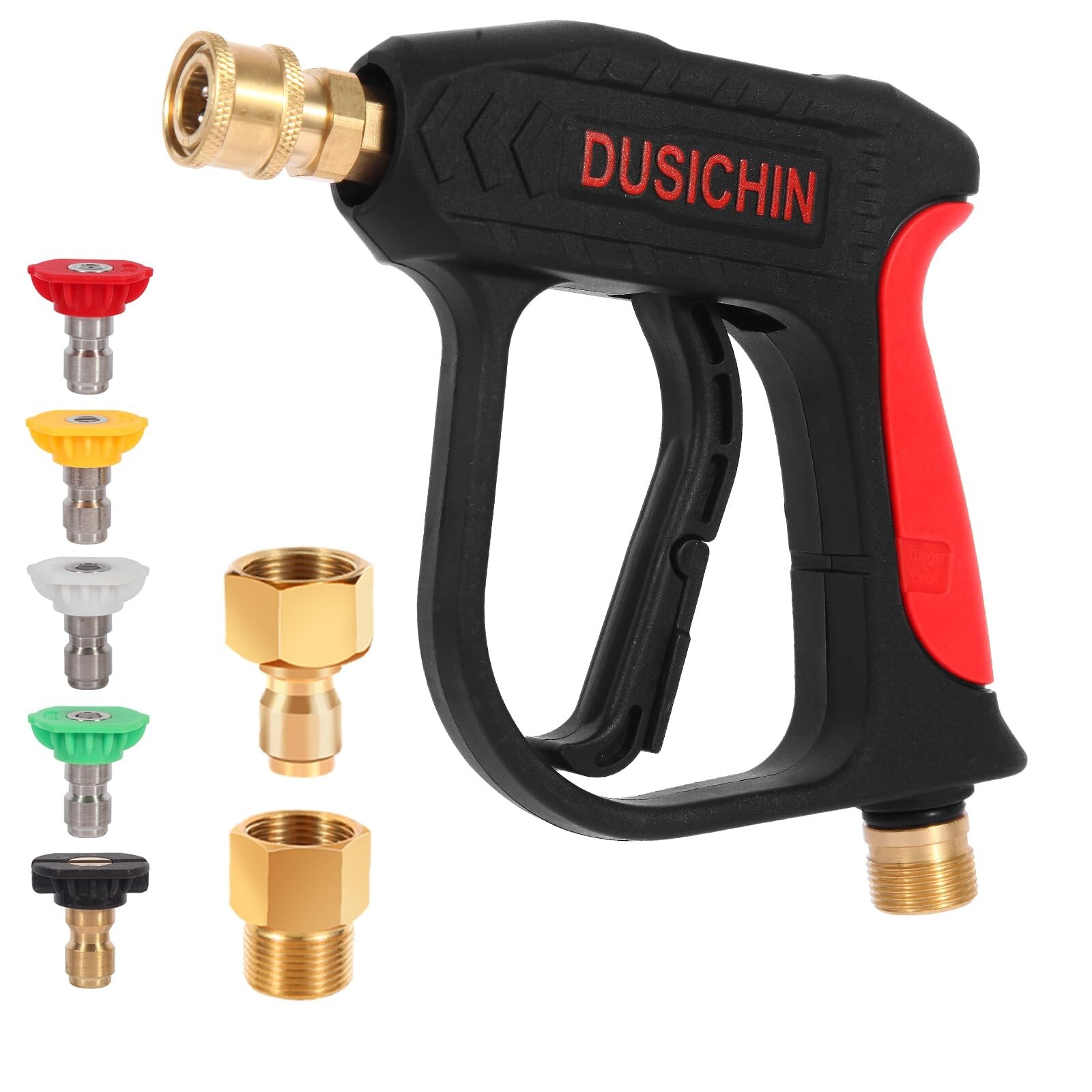 DUSICHIN DUS-220 Short Wand High Pressure Washer Handle Gun 3000 PSI Max 5 Pr…