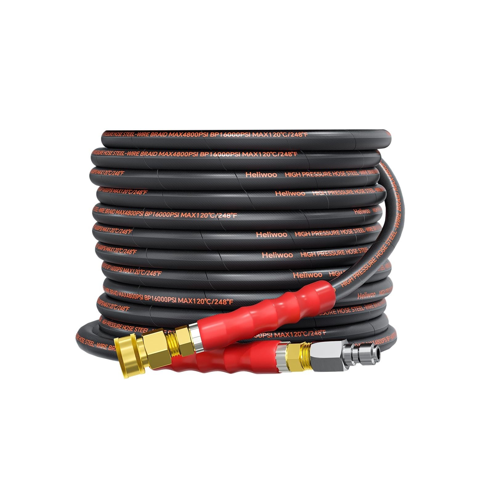 Pressure Washer Hose 25FT 3/8″, 4800PSI No Marking Kink Free Hose with Quick …
