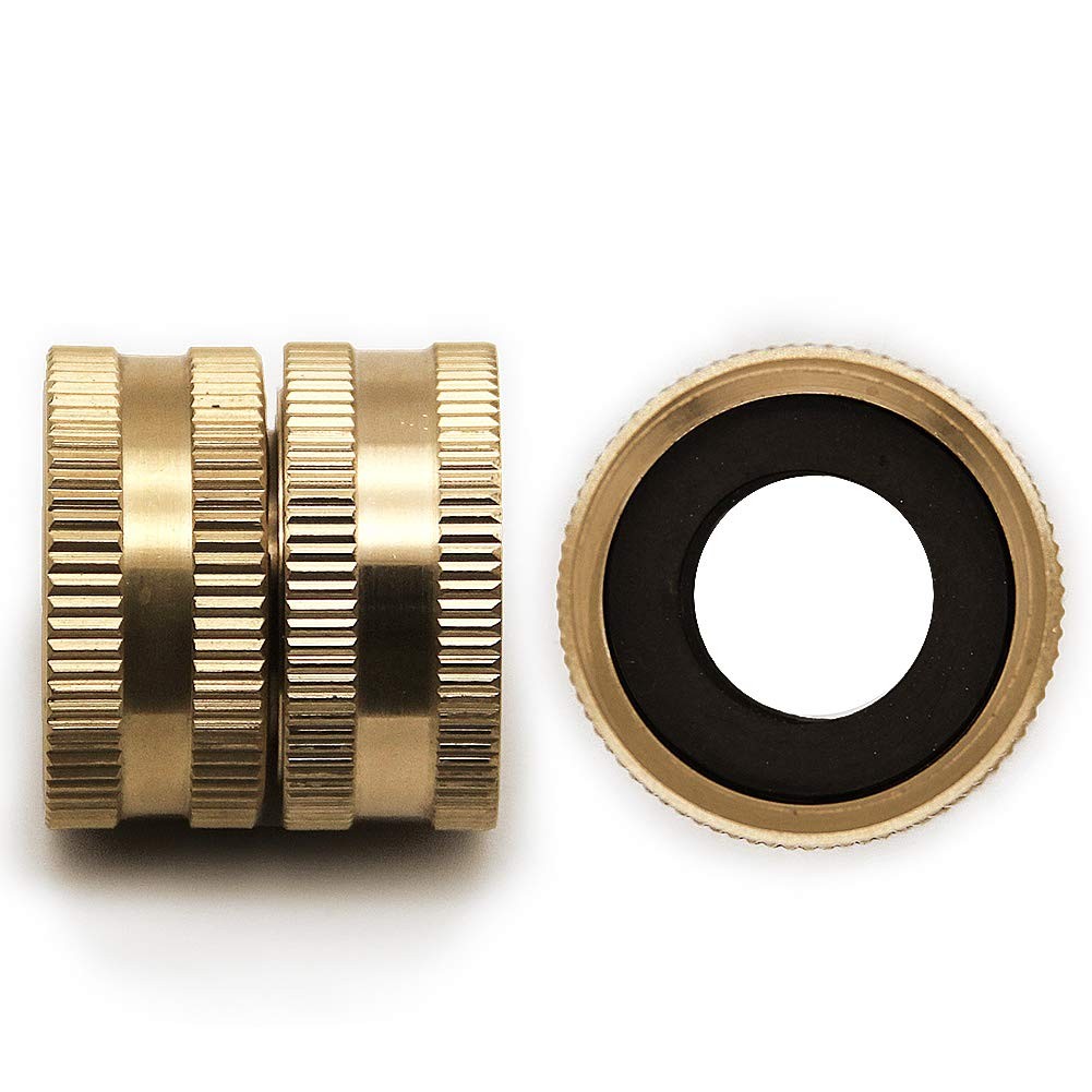 Twinkle Star 2 Pack 3/4″ Brass Garden Double Female Swivel Connector (2 Pack)