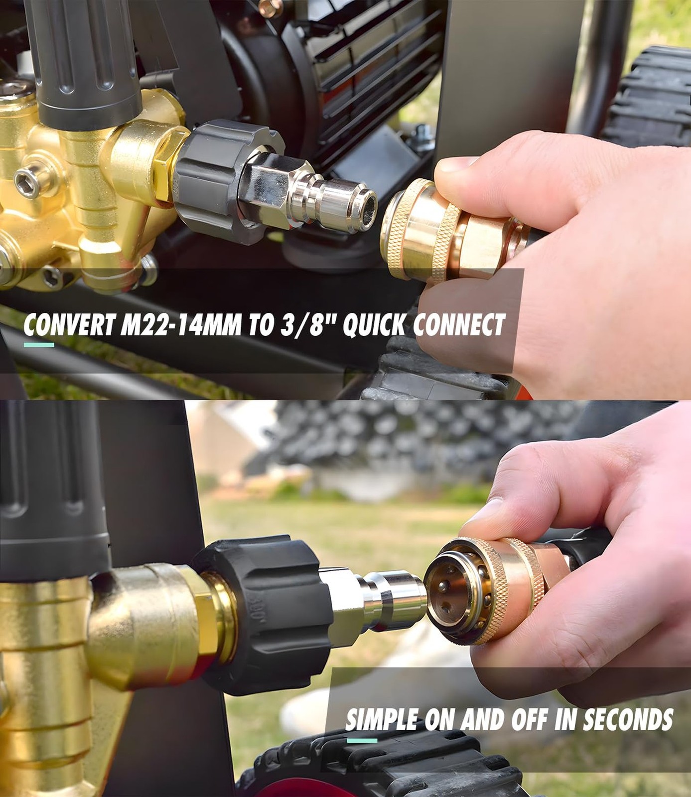 3/8″ 4800PSI Pressure Washer Hose 50FT with 360° Swivel Quick Connect, Flex