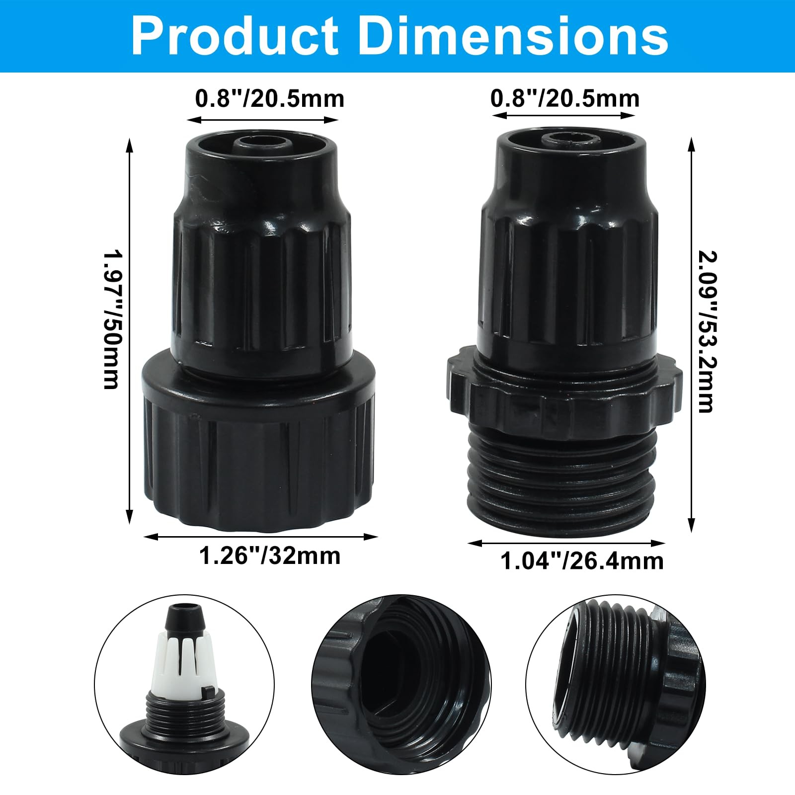 Rierdge 3 Sets Garden Expandable Hose Repair Kit Faucet Adapter Female Male…