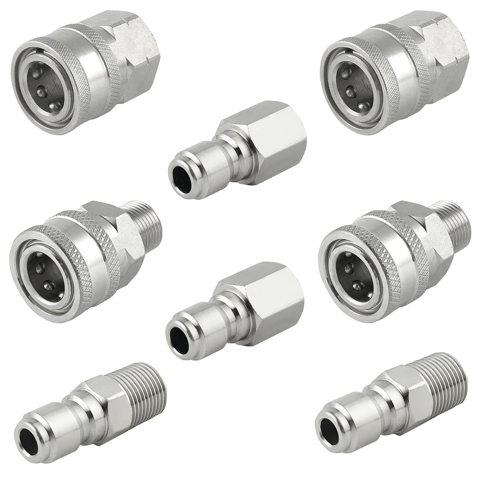 Raincovo Pressure Washer Quick Connect 3/8 Inch, 3/8” Connect, Silver