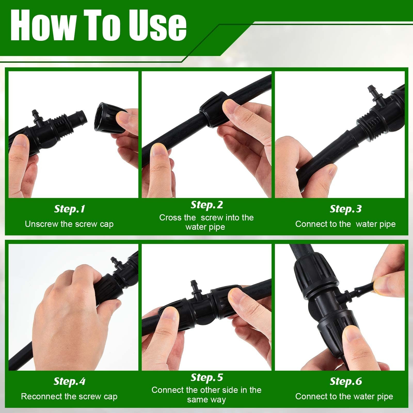 12 Pcs Barbed Tee Drip Irrigation Tubing for 1/2 inch to 1/4 inch, Black