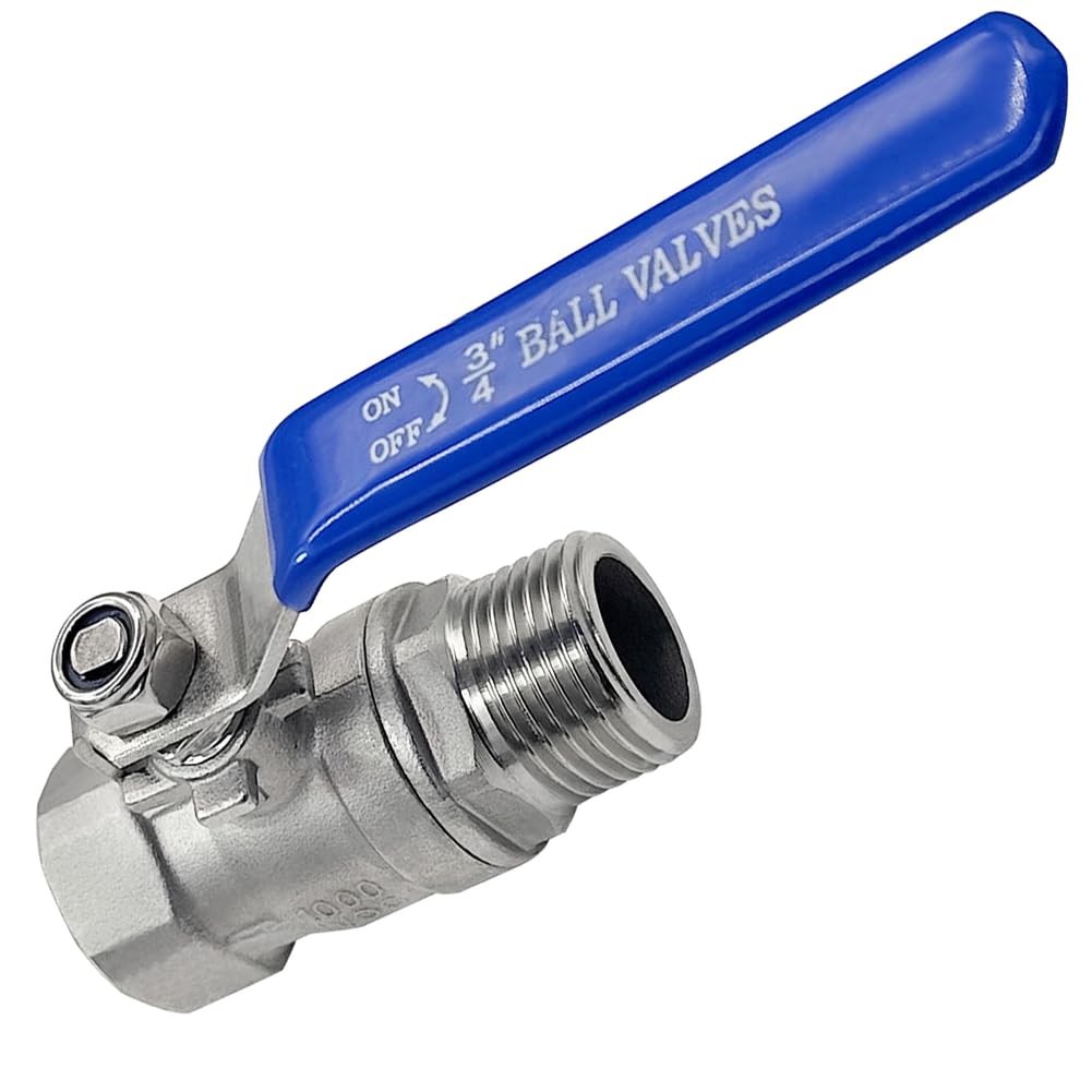 beduan Stainless Steel Full Flow 3/4 Garden Hose Shut Off inches, Silver