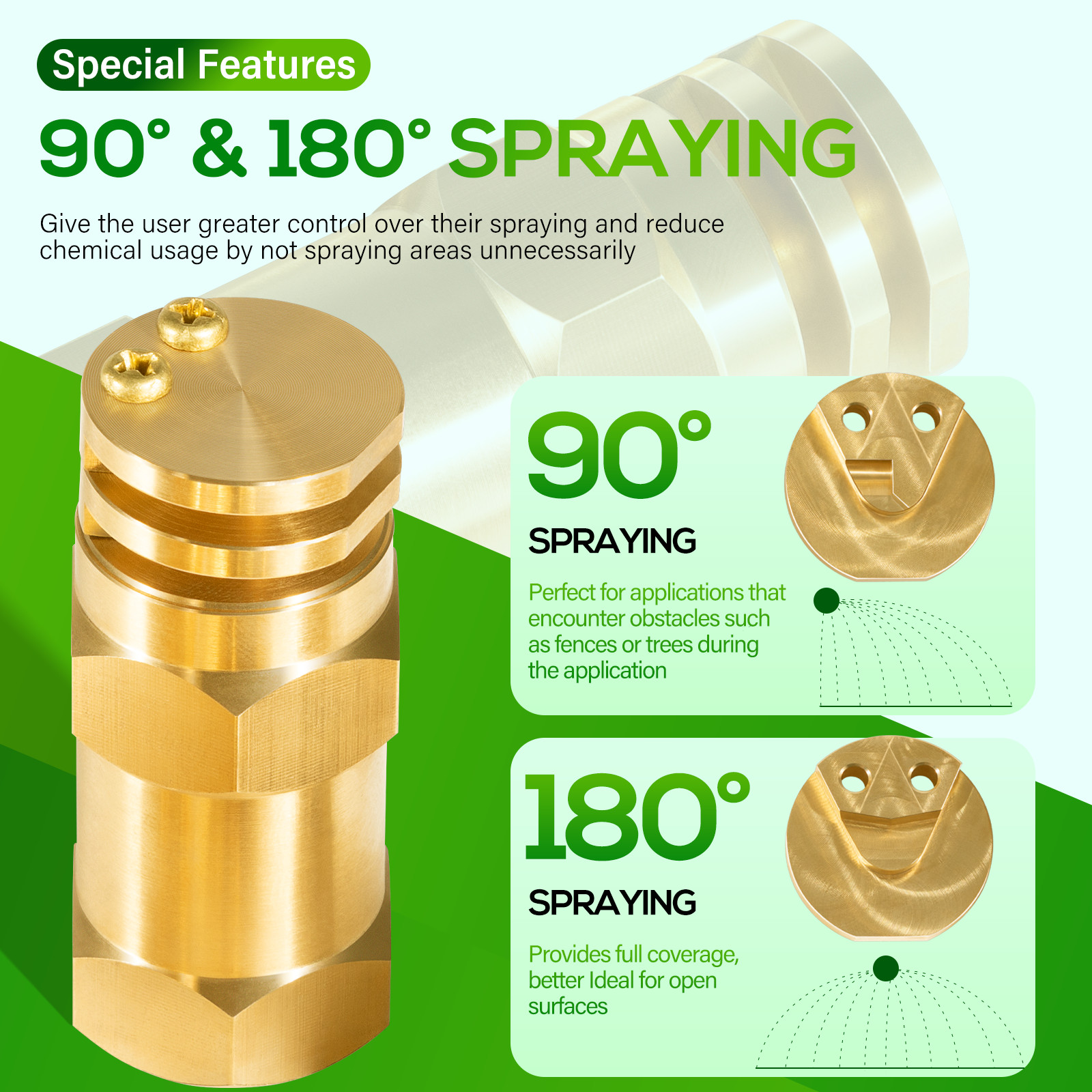 1/2″ FPT Boomless Spray Nozzle Fits for 90 and 180 Degree Spraying 10 Orifice