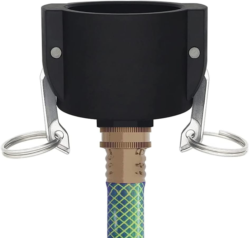 275 330 Gallon IBC Tote Tank Drain Adapter Fittings 2″ Cam Lock 2 Inch, Black