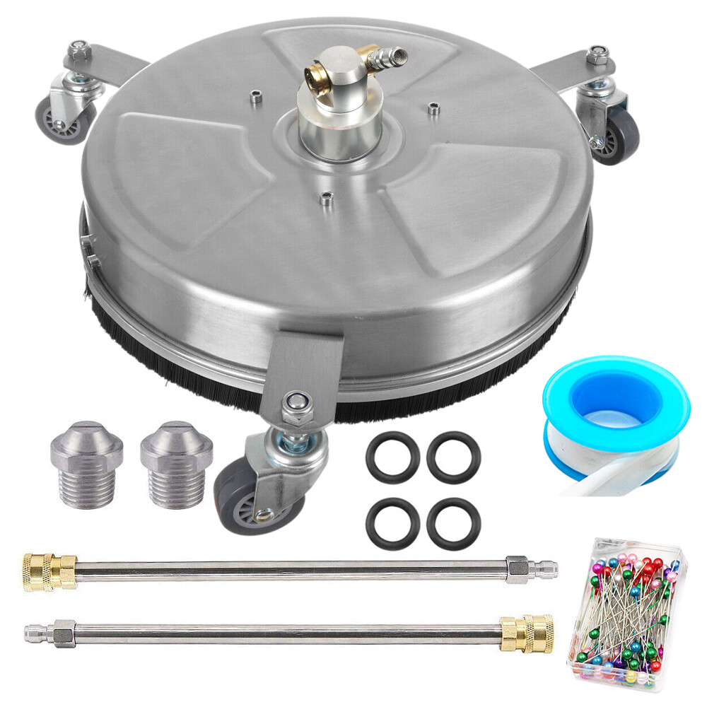 15″ Surface Cleaner 4000PSI Stainless Steel Pressure Washer W/ 3 Wheels& 2 Wands