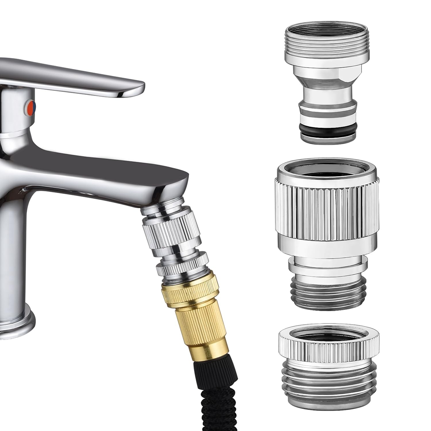 Hsmhose Brass Sink Faucet to Garden Hose Adapter – 1/2 inch,