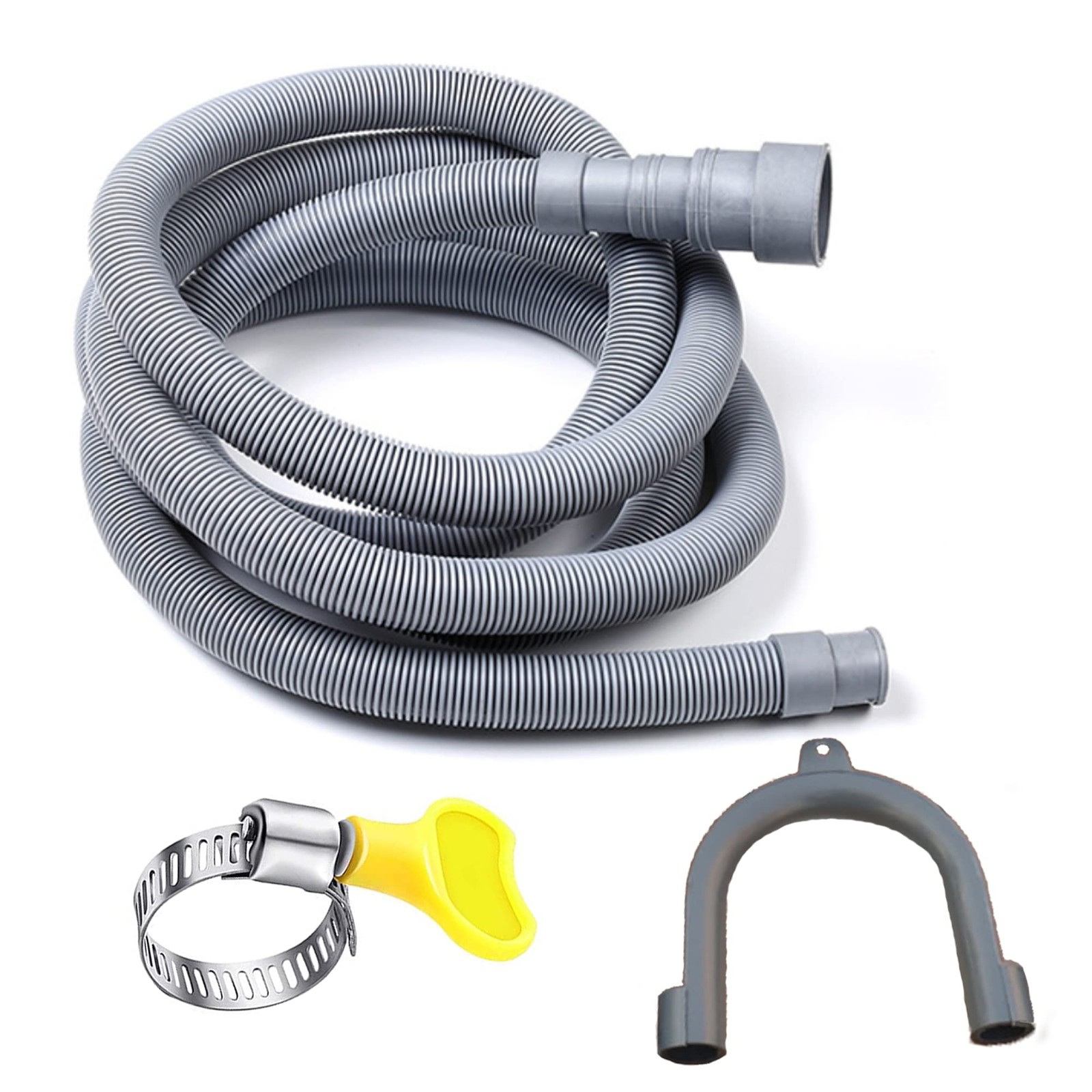 HLMOptimo 13 Feet Universal Washing Machine Drain Hose Flexible 13 feet, Gray