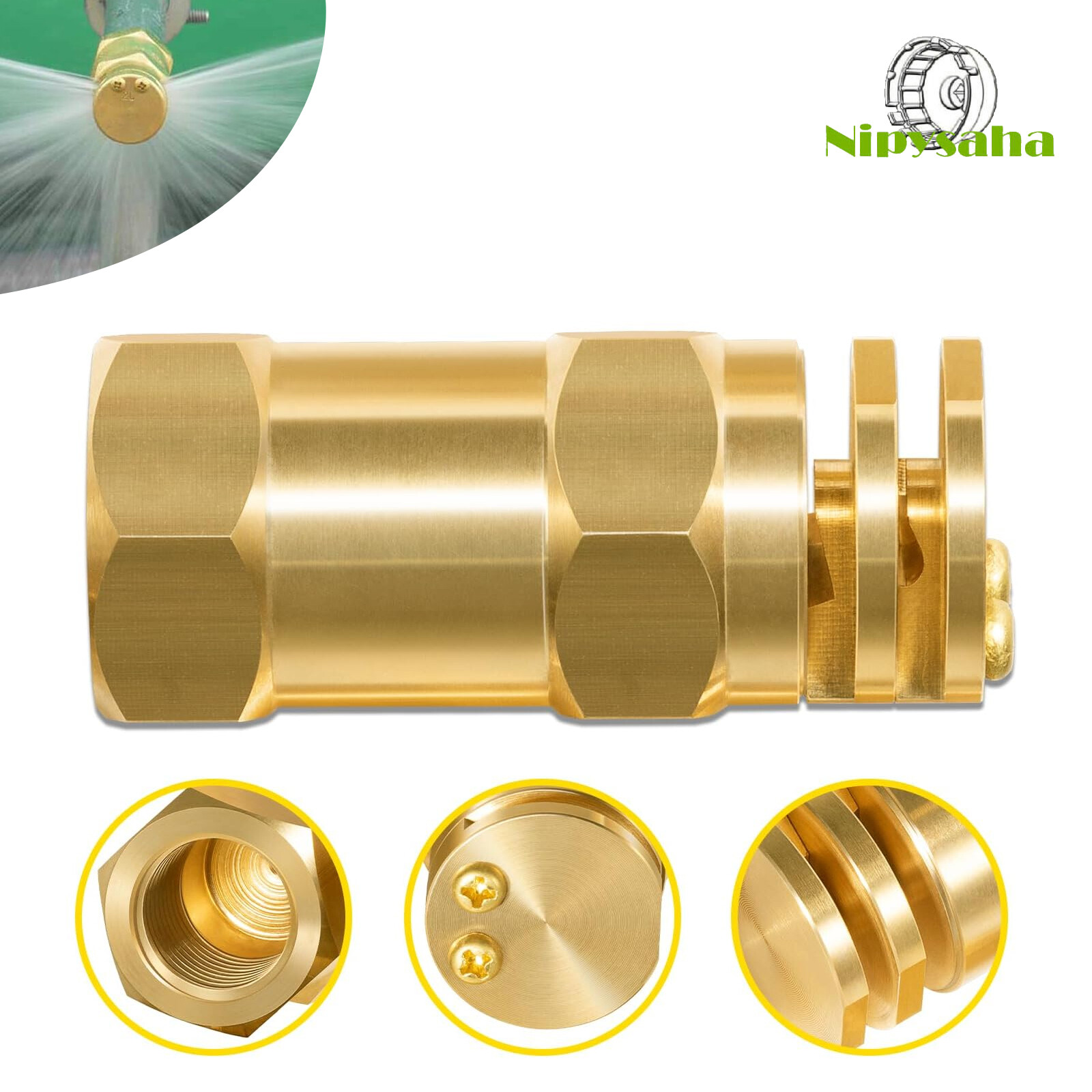 1/2″ FPT Boomless Spray Nozzle Fits for 90 and 180 Degree Spraying 10 Orifice