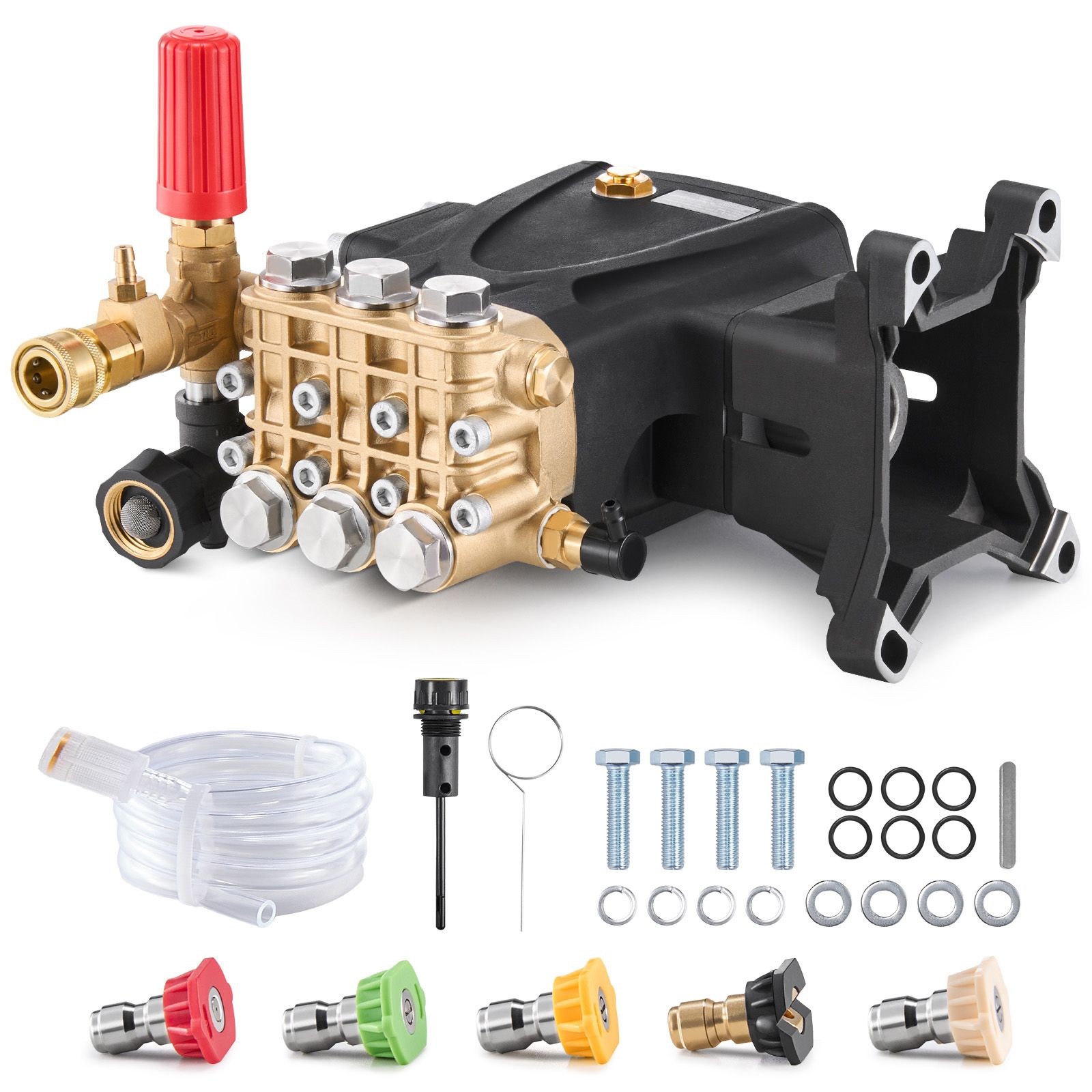 Pressure Washer Pump, 1″ Shaft Horizontal Triplex Plunger, 4200 PSI, 4.2GPM