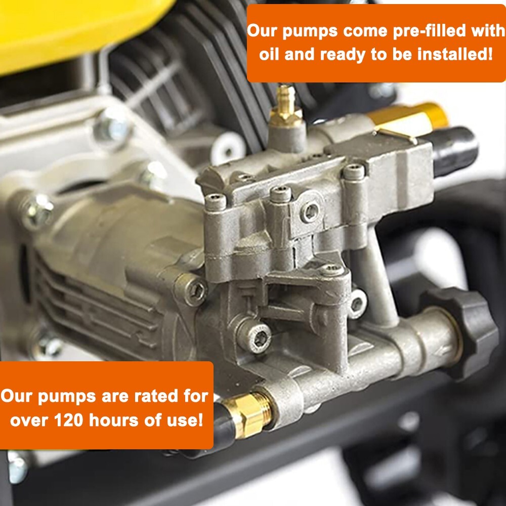 Pressure Washer Pump – Horizontal 3/4″ Shaft – MAX 3000 PSI, 2.5 GPM, Oil Sealed