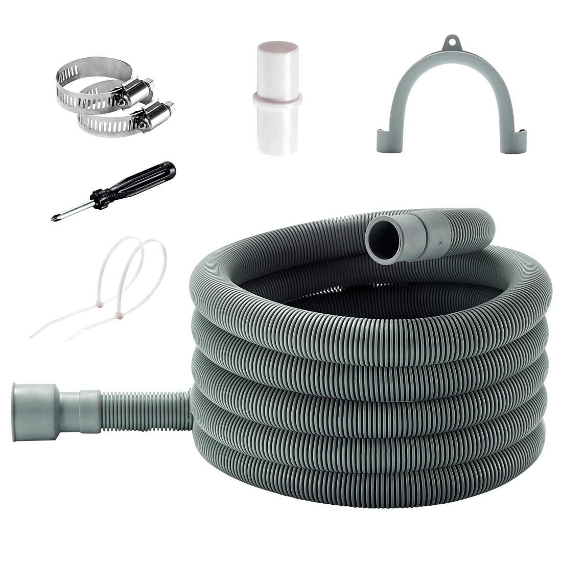 Universal Washing Machine Drain Hose Extension – 10 Ft Washer 10 FT, White
