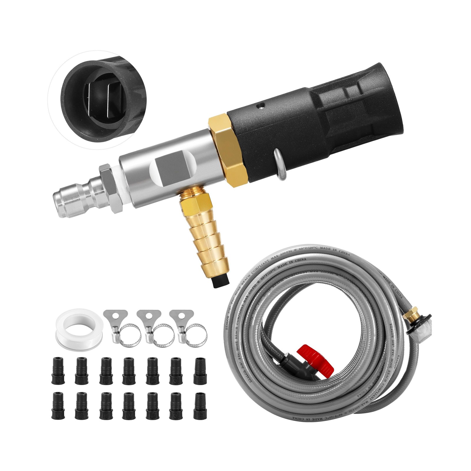 Adjustable Long-Range External Chemical Injection for Pressure Washer, Downst…