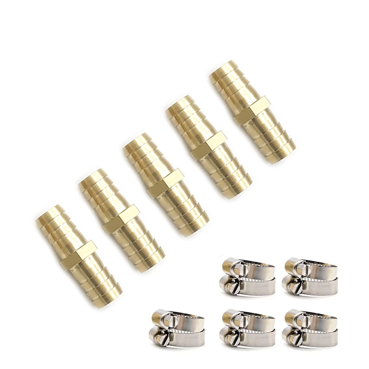 5 Pcs 1/2″ Garden Hose Connector Fittings 1/2 Inch, Brass