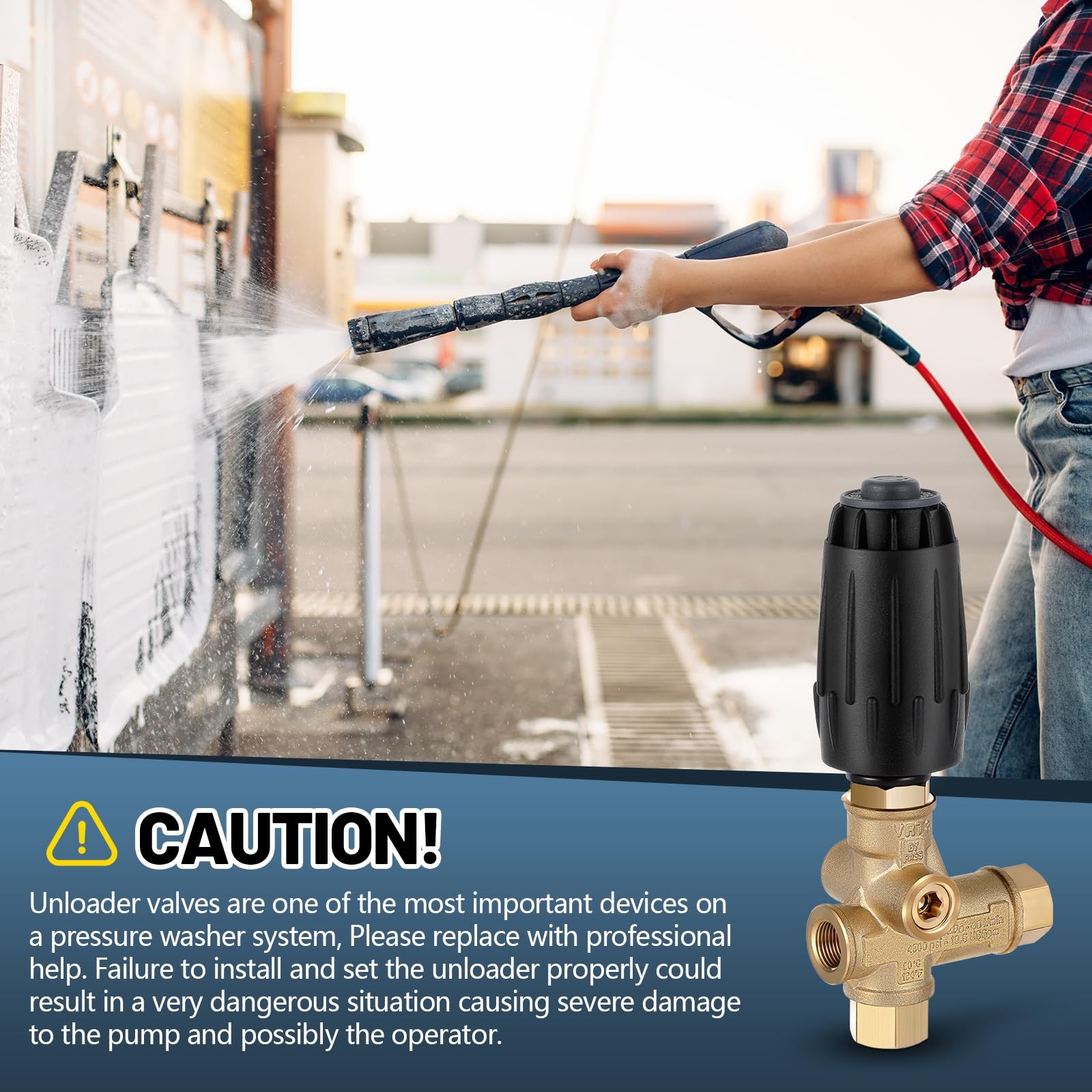Threlaco 1 Pack Vrt3-310 Pressure Washer Unloader Valve, Black gold and black
