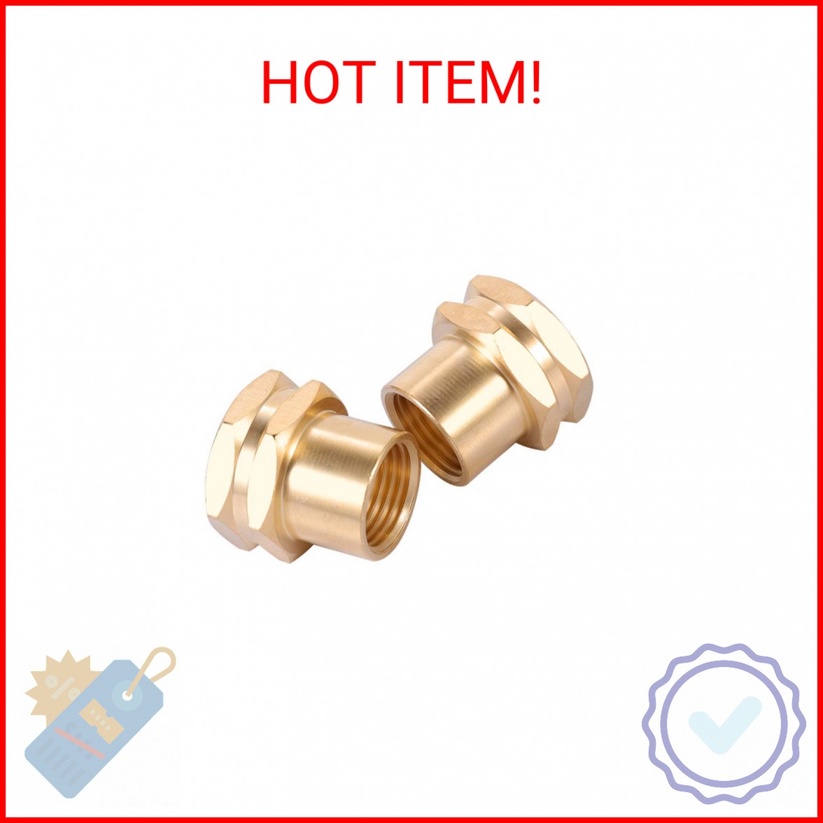 Brass Pipe to Garden Hose Fitting Connect,3/4″ GHT Female x 1/2″ NPT Female Conn
