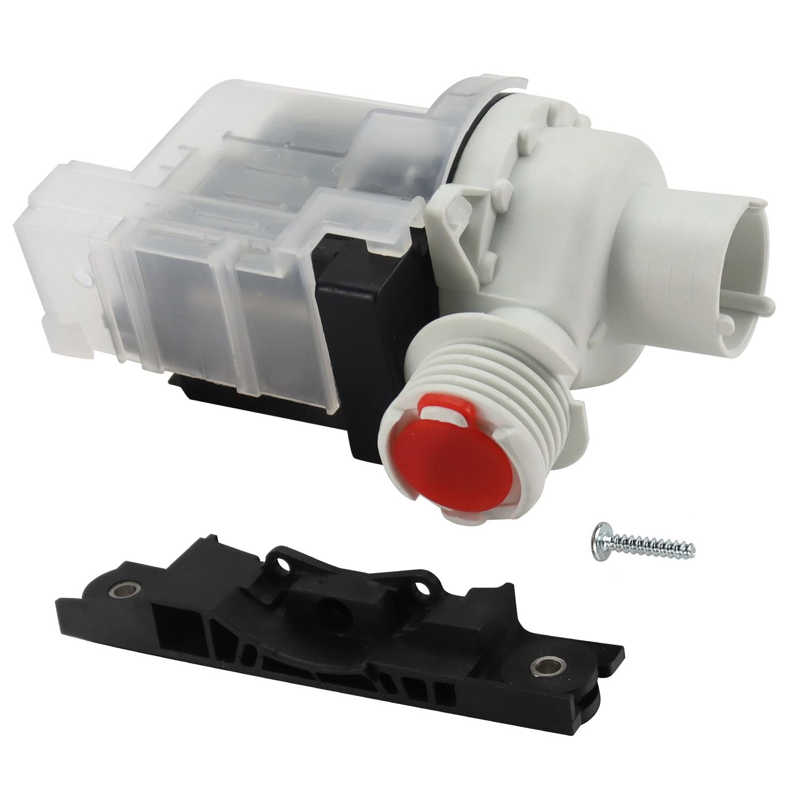 137221600 Washer Drain Pump: 6.5 x 4.5 x 5 inches, Black & White & Red