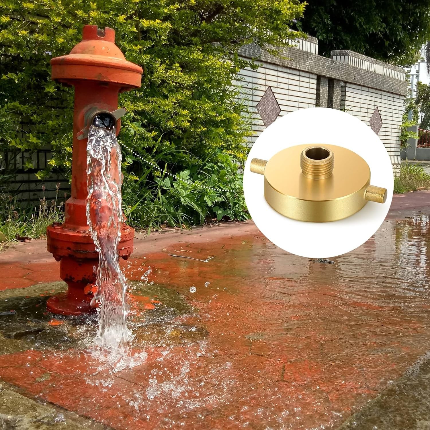 2 Packs Fire Hydrant Hose Adapter 2-1/2″ NST/NH Female x 3/4″ GHT brass color