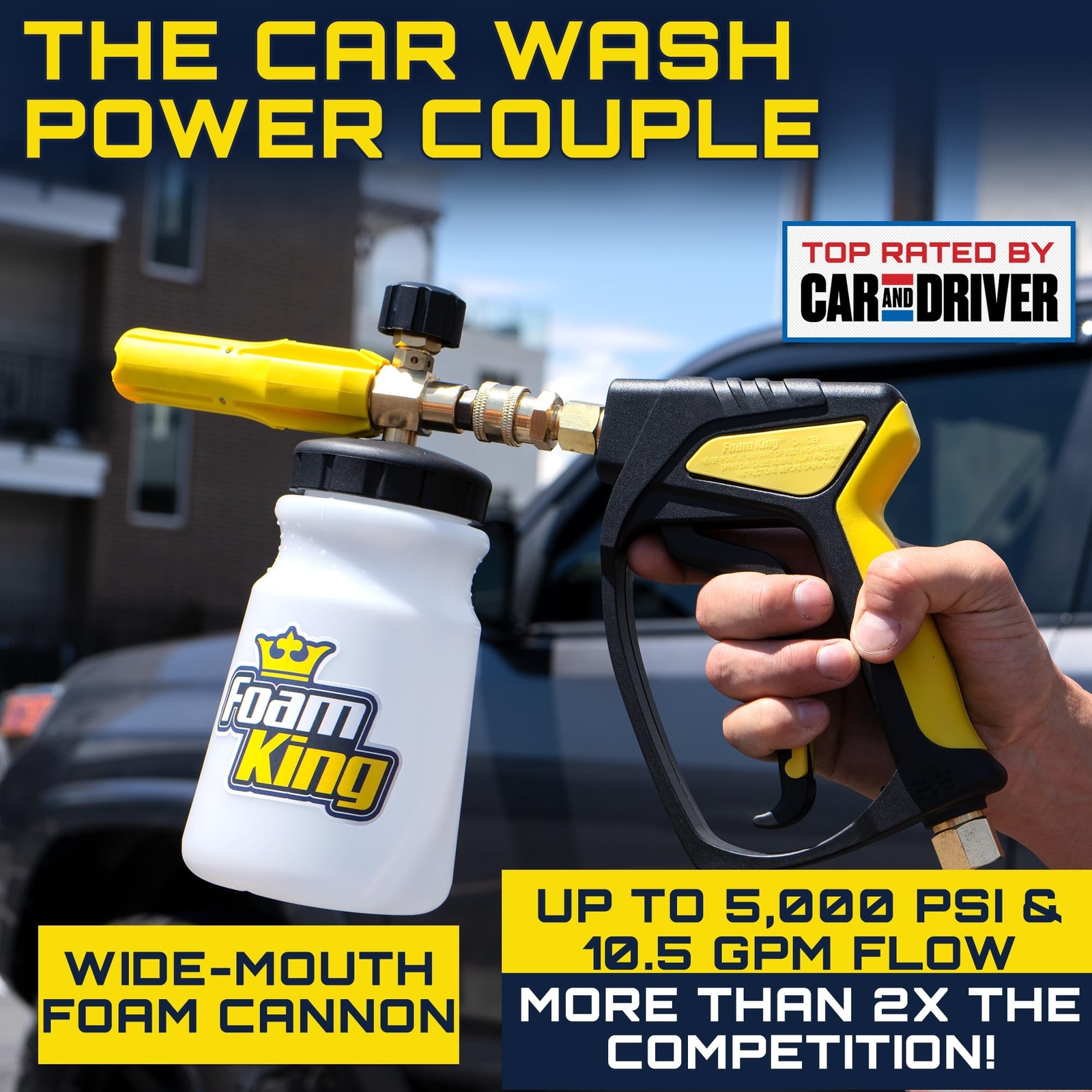 Foam King Short Pressure Washer Gun Handle, Snubby Power Washer with Swivel, …