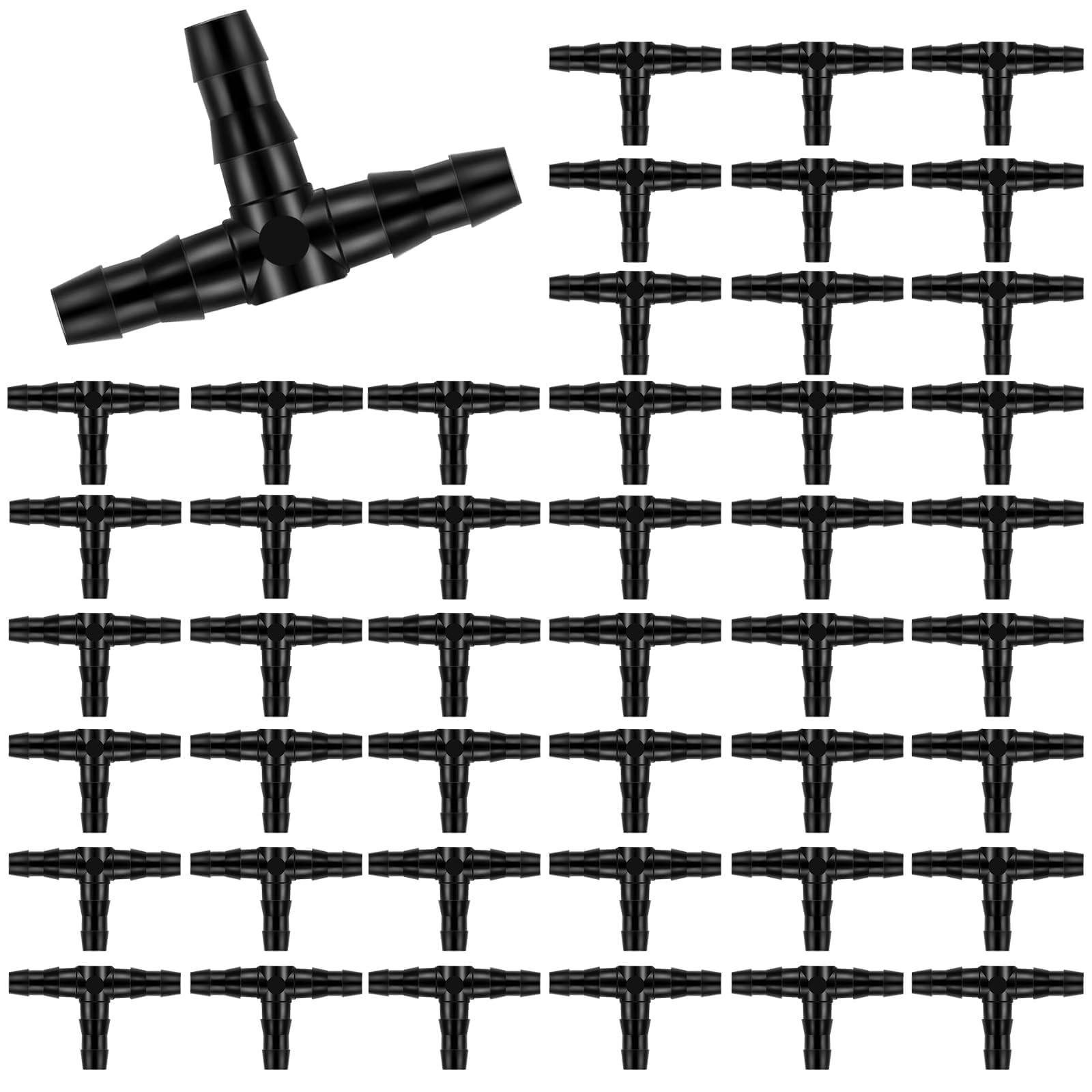 Kalolary 100PCS 1/4″ Universal Barbed 100 Count – 3.50 × 2.00 × 0.4 cm, Black