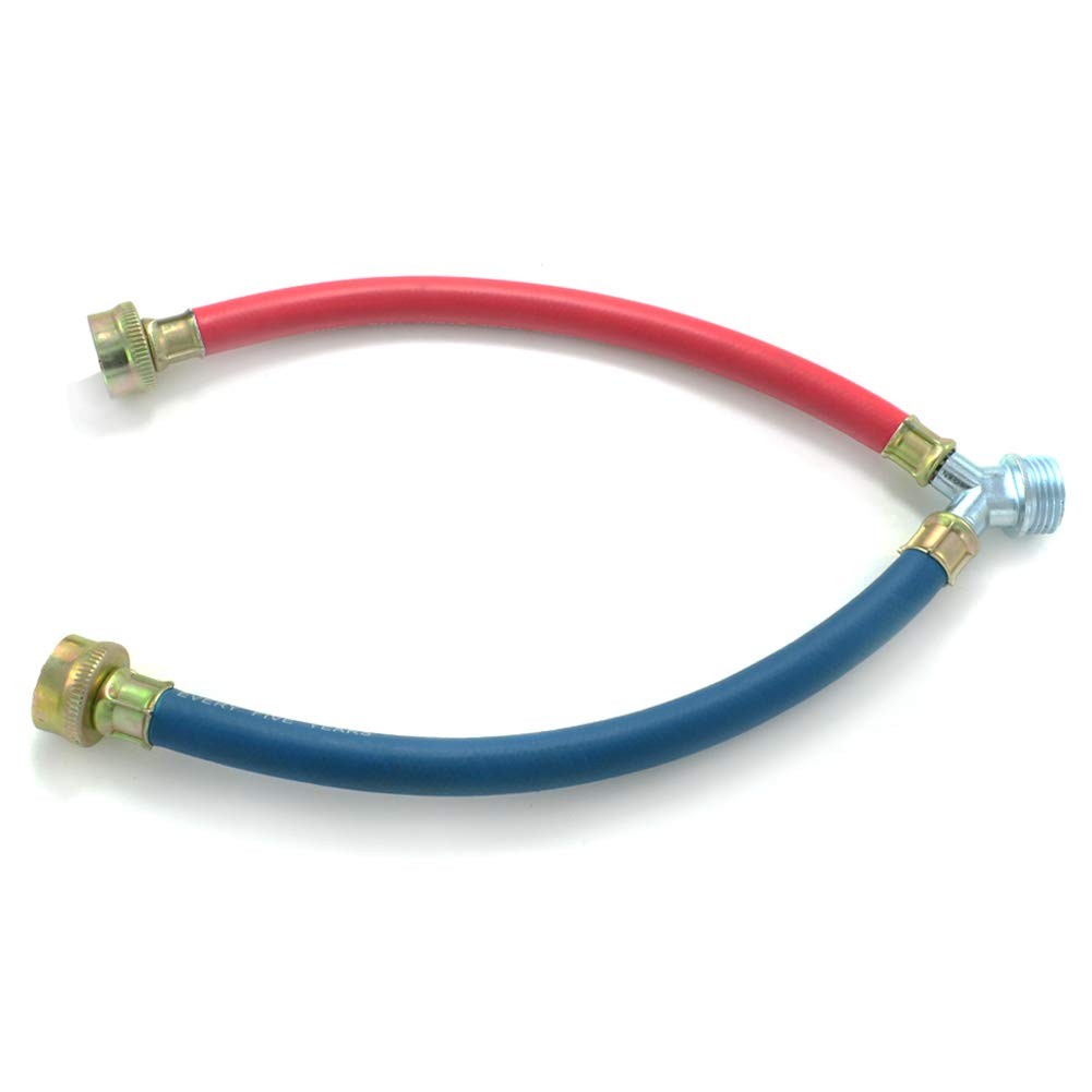 TTFLEX 1FT Washing Machine Y Hose, Hot Cold Hose 12 inches, Red and Blue
