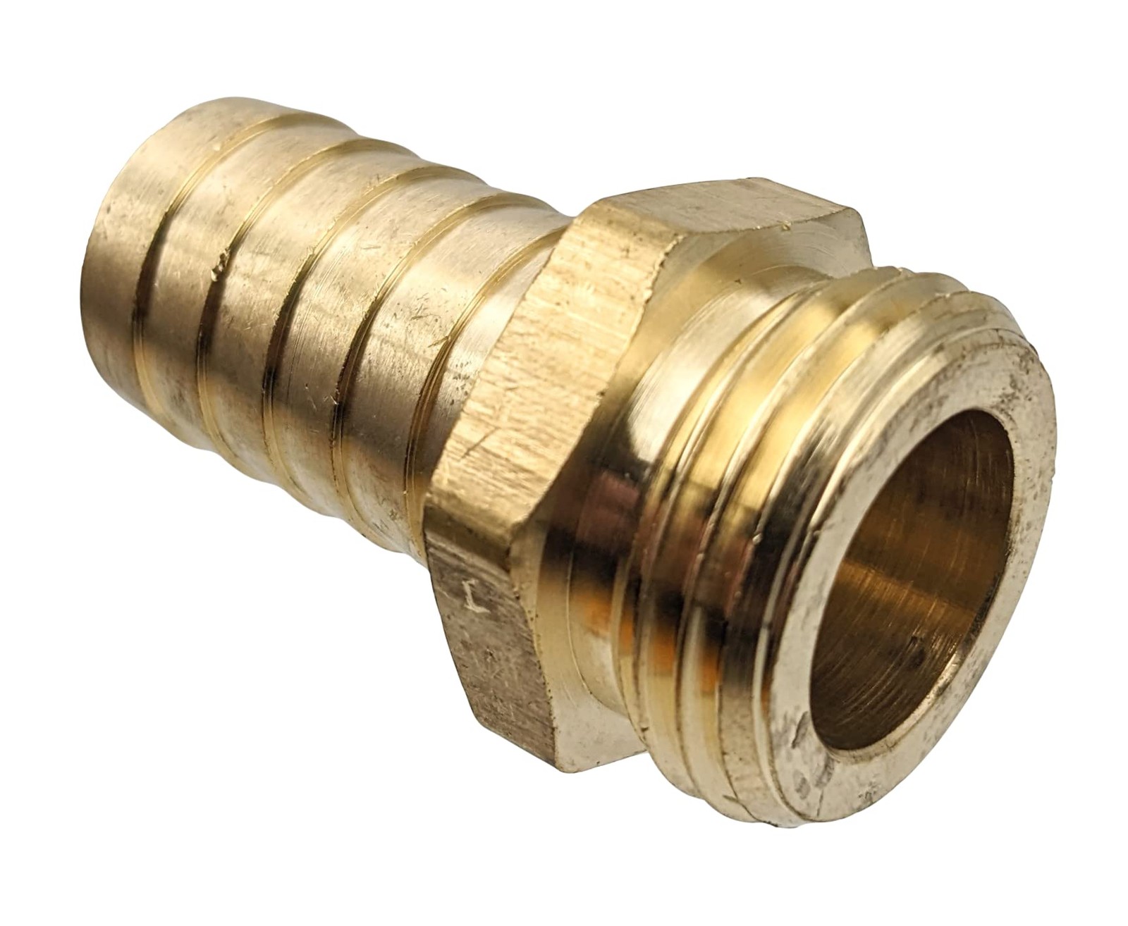 GRIDTECH Brass Garden Hose Adapter 3/4 Barb X GHT Male,