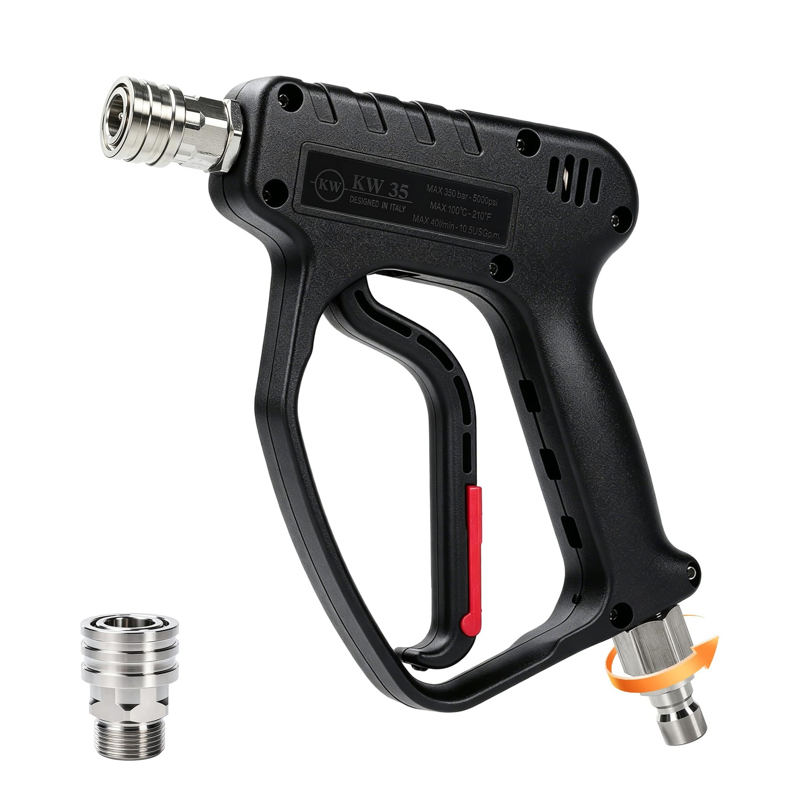 Pressure Washer Short Gun, 5000 PSI/10.5 GPM High Power Swivel Black