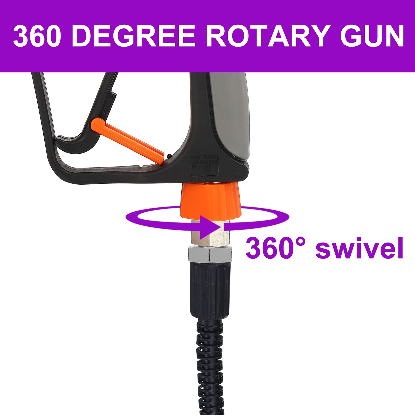 PWACCS Short Pressure Washer Gun with Swivel, 5000 PSI, Black | Power Washer …