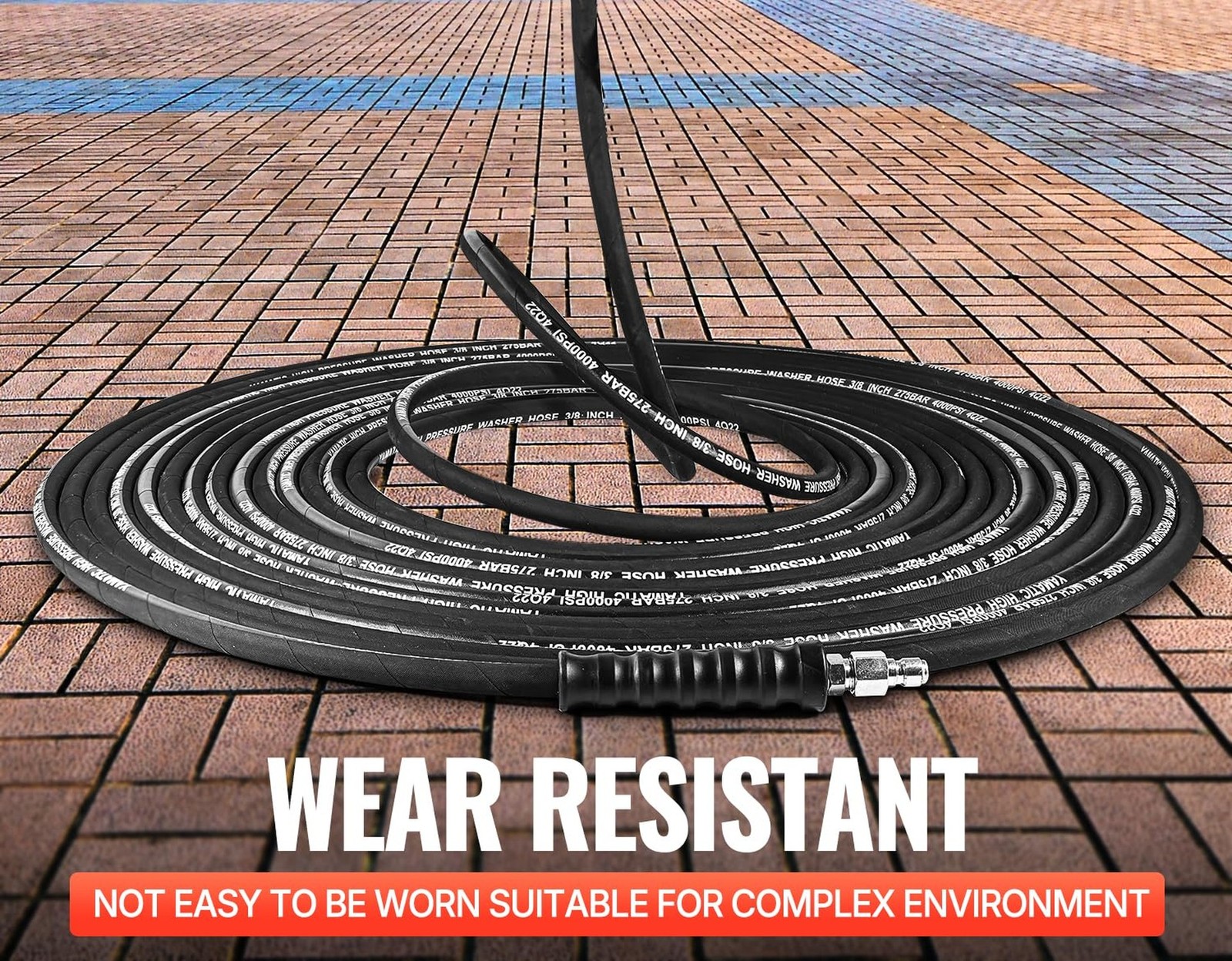 YAMATIC 3/8″ Pressure Washer Hose 100 FT with Stainless Steel Quick Connect |…