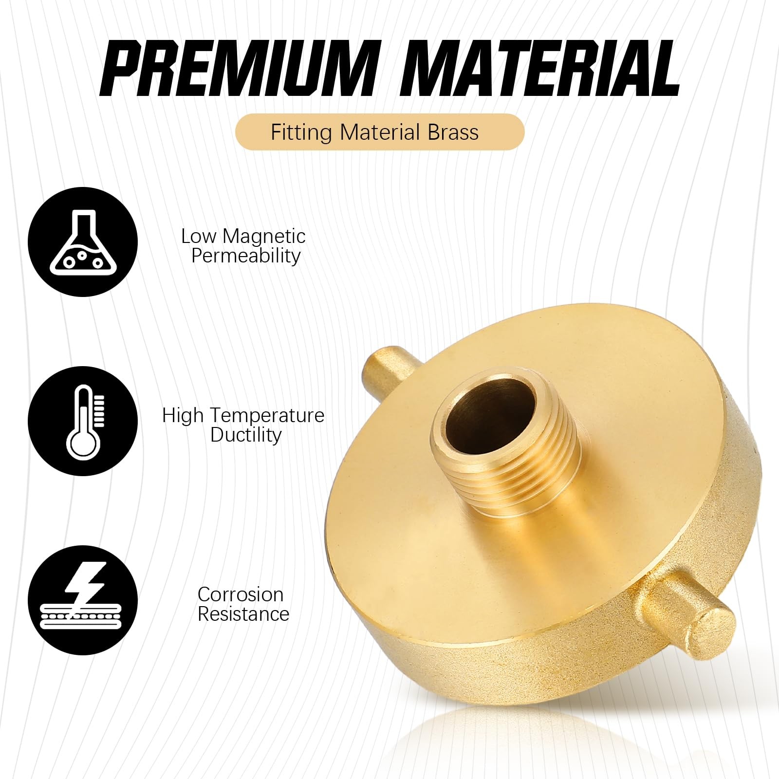 MorningRo 1 Pack Fire Hydrant Hose Adapter 2-1/2″ x 3/4″, brass color