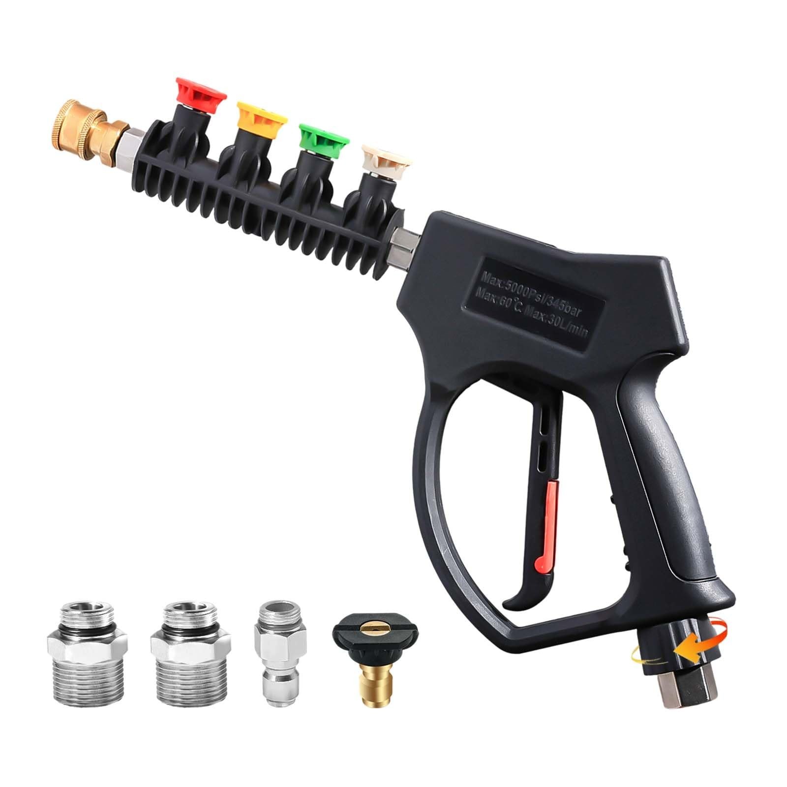 Short Pressure Washer Gun with Nozzle Holder with Swivel NPT 3/8″ Thread 3/8 …