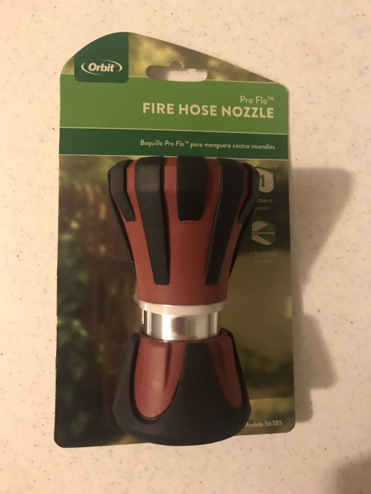 Orbit Red/Black Rubber Coated Twist Fire Hose Nozzle with Standard 3/4 in. Outdo