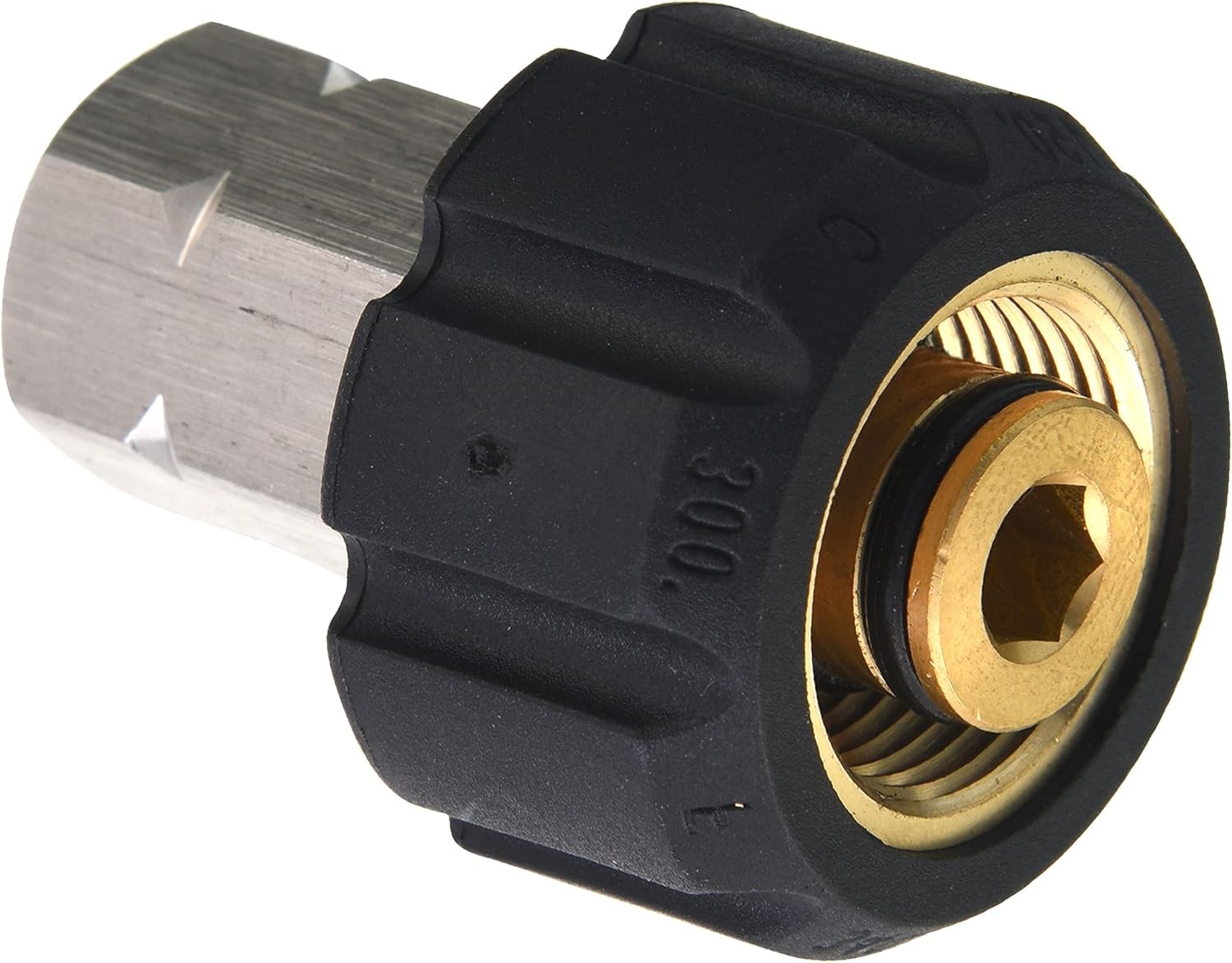 Tool Daily Pressure Washer Adapter, M22 to 3/8, Black, Gold, Silver