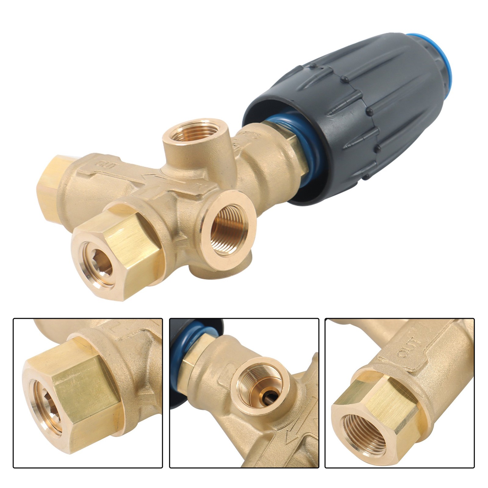 AR Unloader Valve Blue for Pressure Washer Pumps Max 3650psi 3/8″ FNPT VRT3-250
