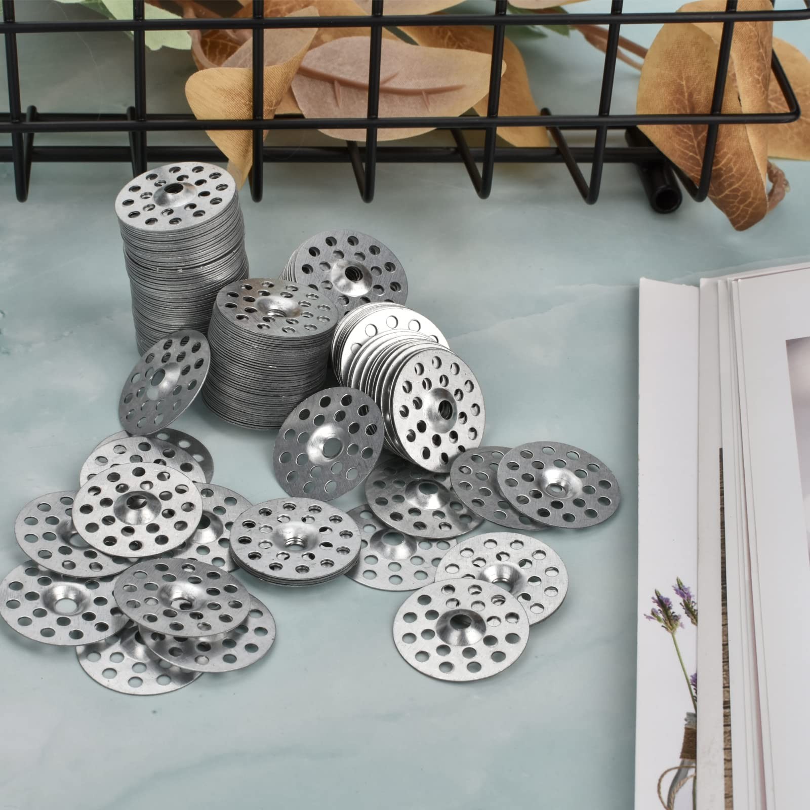 AccEncyc 1 Inch Plaster Washers 200 Pcs 25 mm / 1 inch, silver