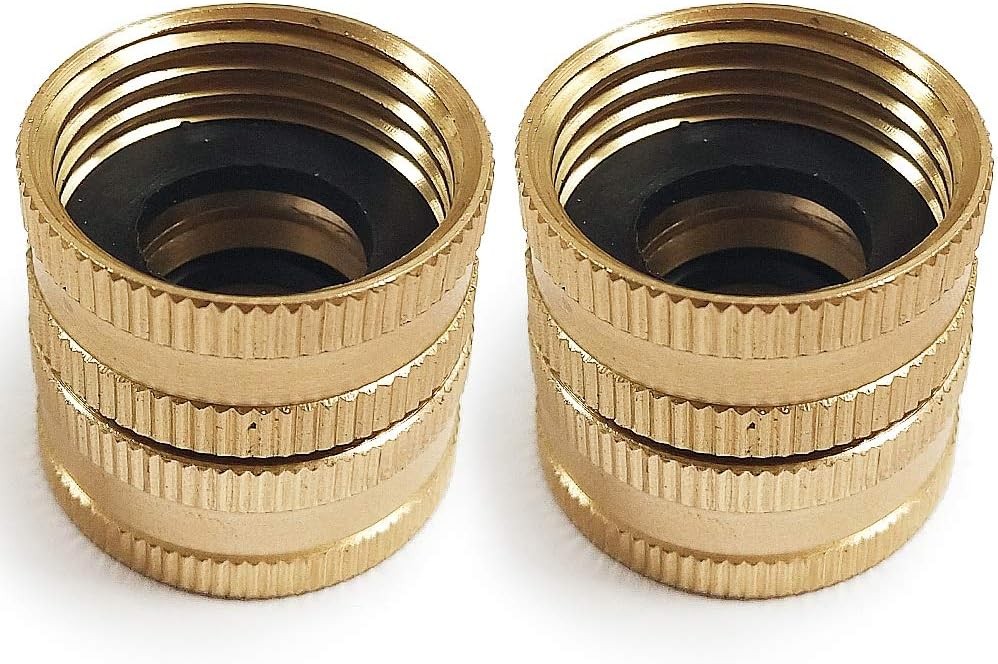 Twinkle Star 2 Pack 3/4″ Brass Garden Hose Quick Double Female(2 Pack)