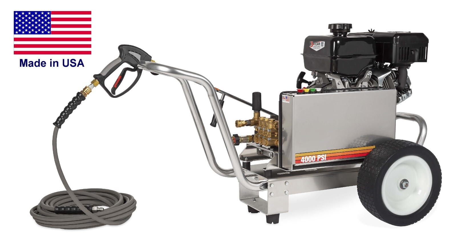 Gas Pressure Washer – 4001 PSI – Cold Water – Belt Drive – Aluminum Frame – CARB