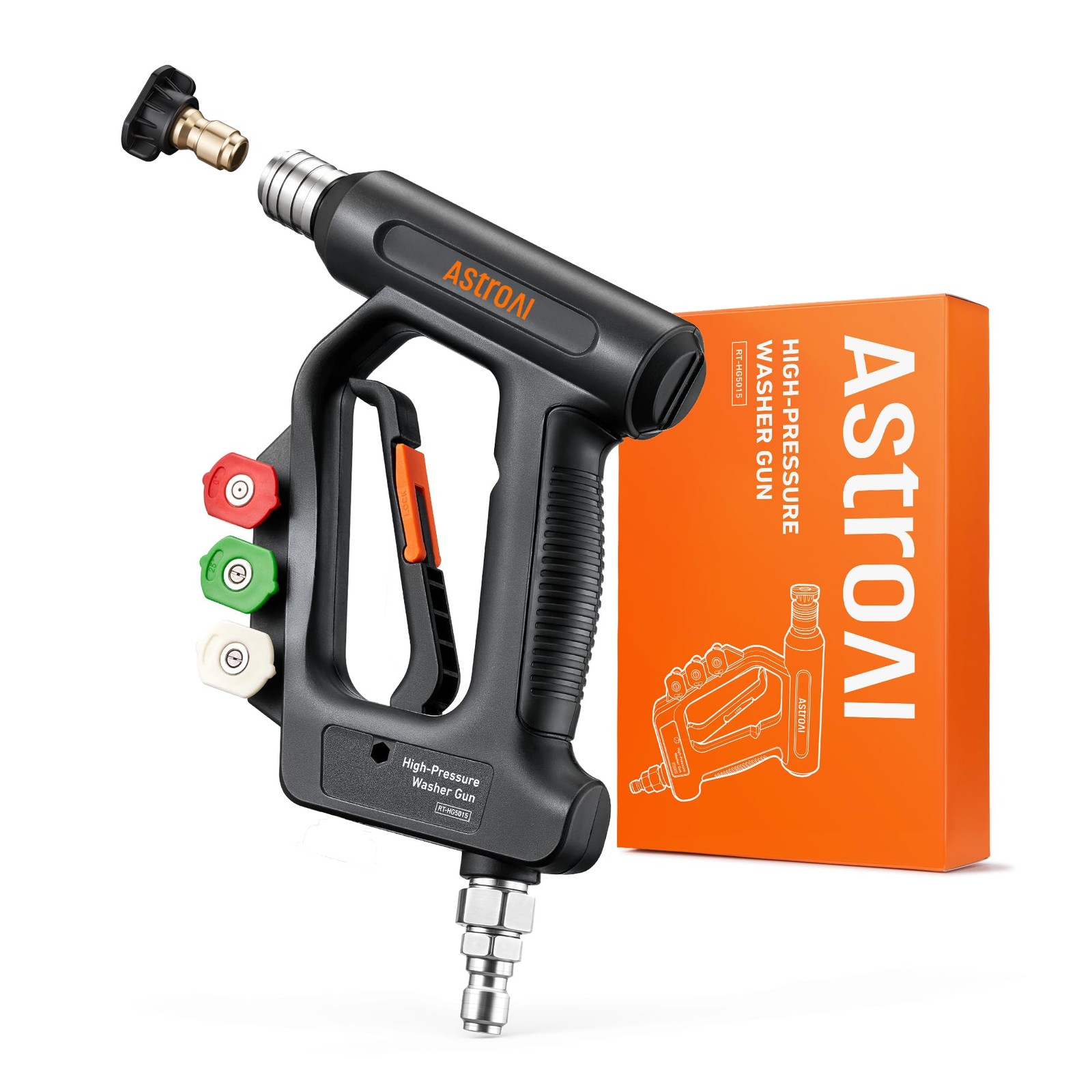 AstroAI Short Pressure Washer Gun with Swivel, Power Short, Black